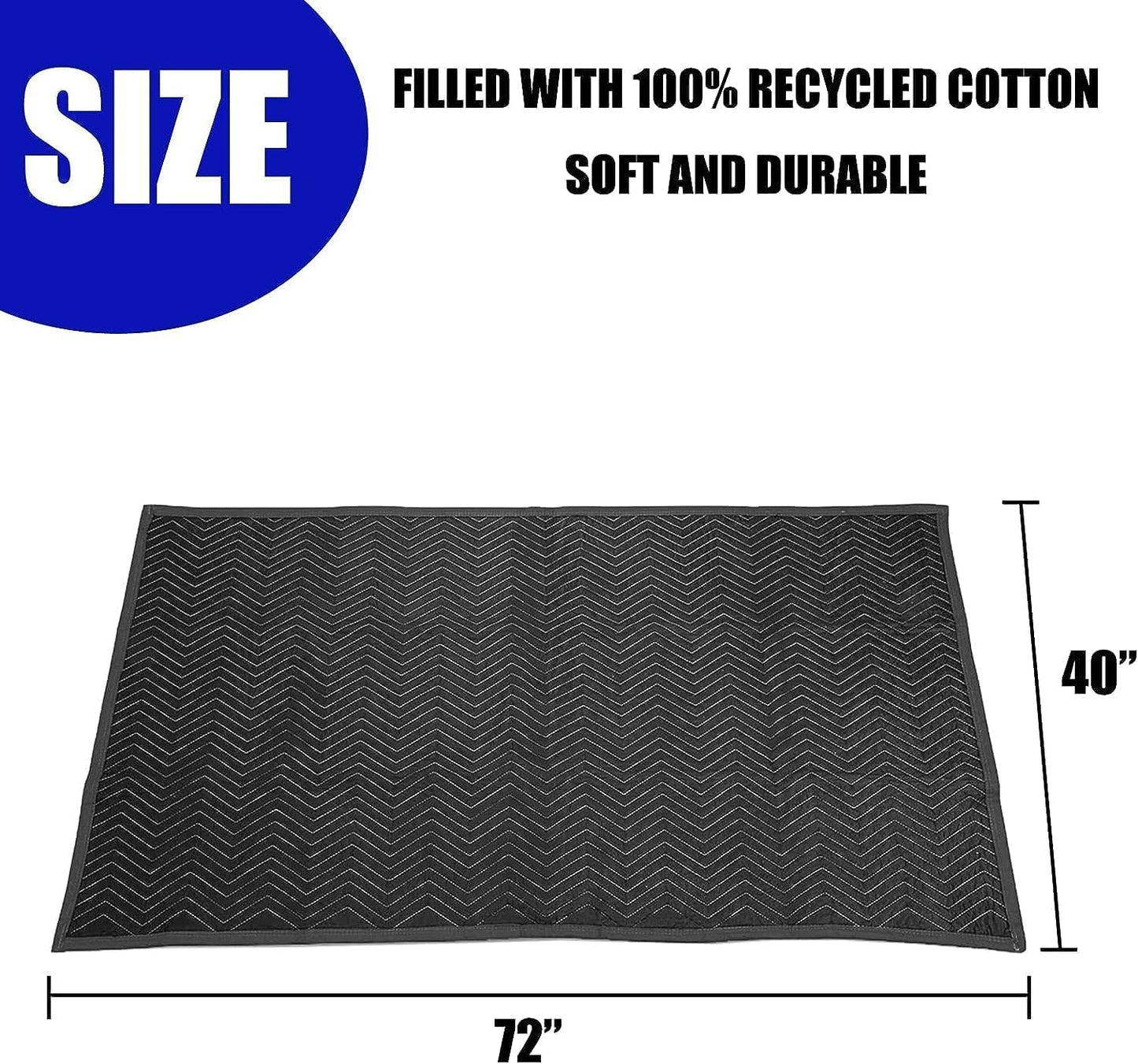 Moving Blankets Heavy Duty 2 Pack Packing Blankets for Protecting Furniture Moves Storage 40 * 72in Quilted Wrapping Shipping Blankets for Moving Supplies