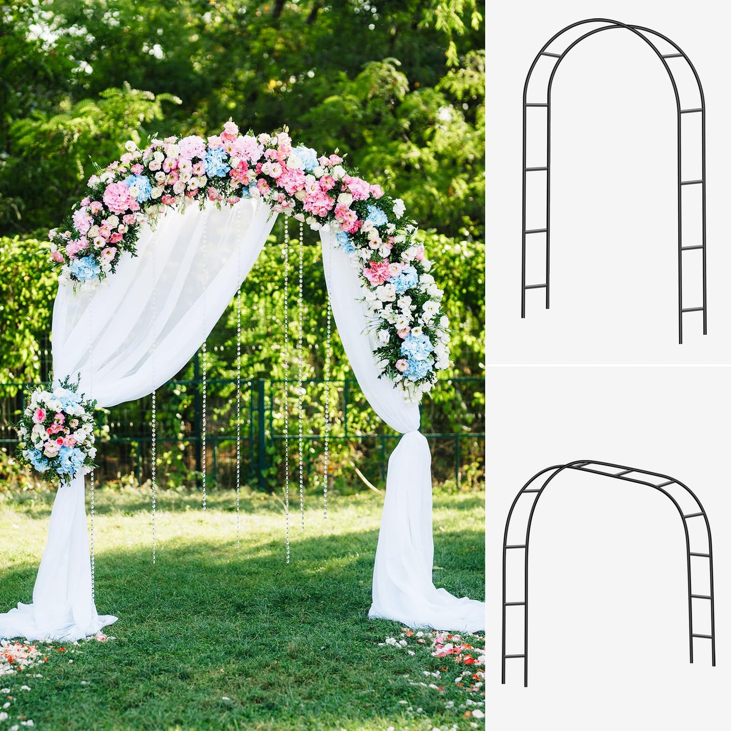 [2026] Garden Arch Trellis, Heavy Duty Garden Arbors for Climbing Plants, Wedding Arch Flowers Frame for Wedding, Party Decoration