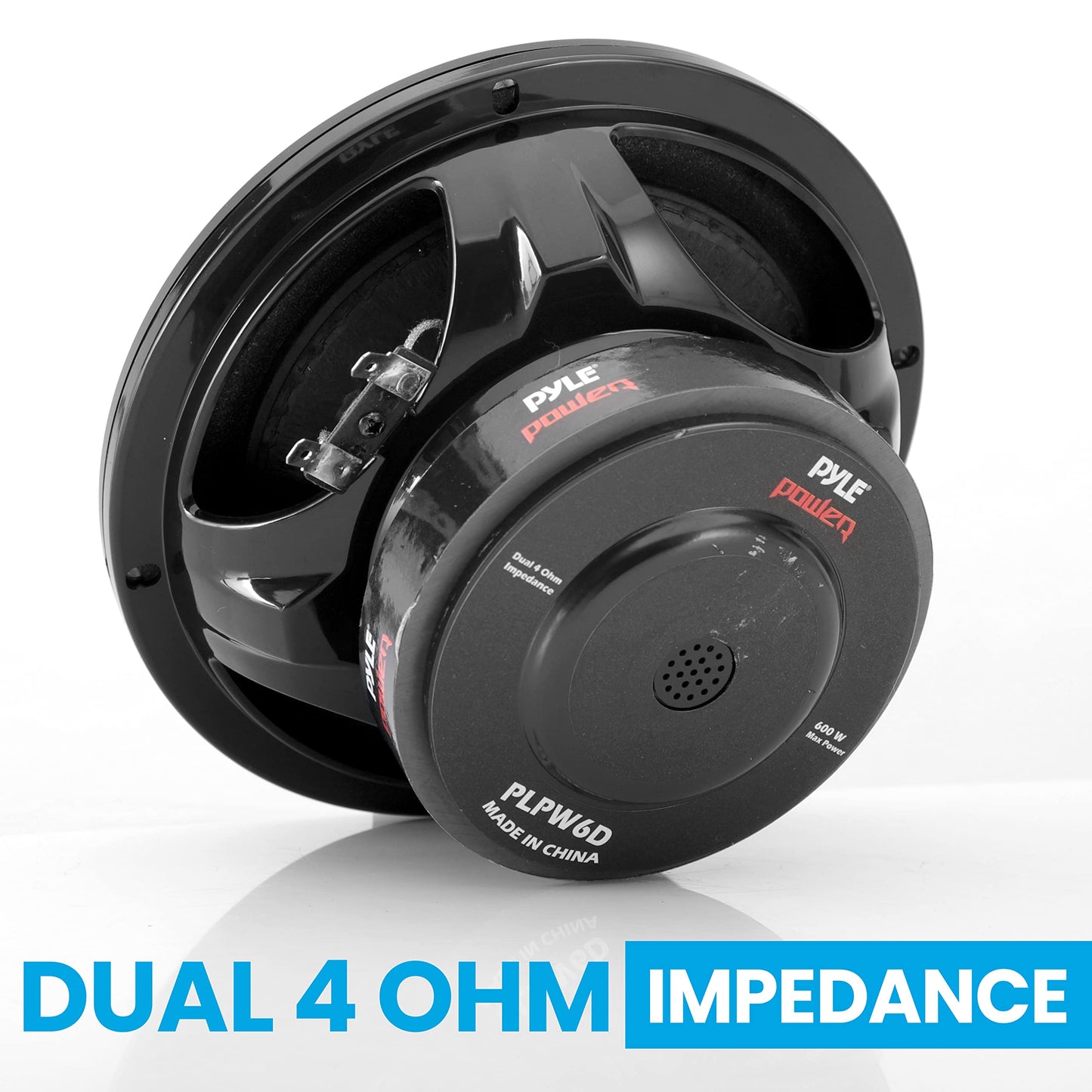 Pyle 6.5” Car Subwoofer Speaker – 600W Dual Voice Coil 4-Ohm, Non-Pressed Paper Cone, Foam Surround Vehicle Audio System