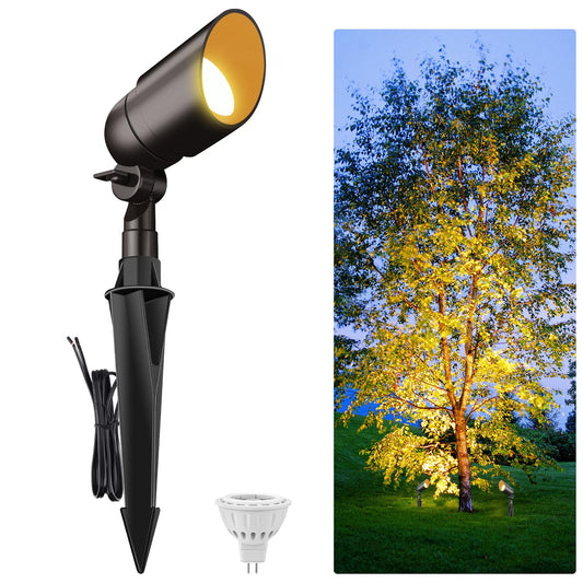 Cheopha Low Voltage Landscape Lighting 12 Volt Landscape Lights, Free LED 4W MR16 Landscape Spot 2700K, IP67 Waterproof Aluminum Body for Garden, Lawn, Yard Lights 1-Pack