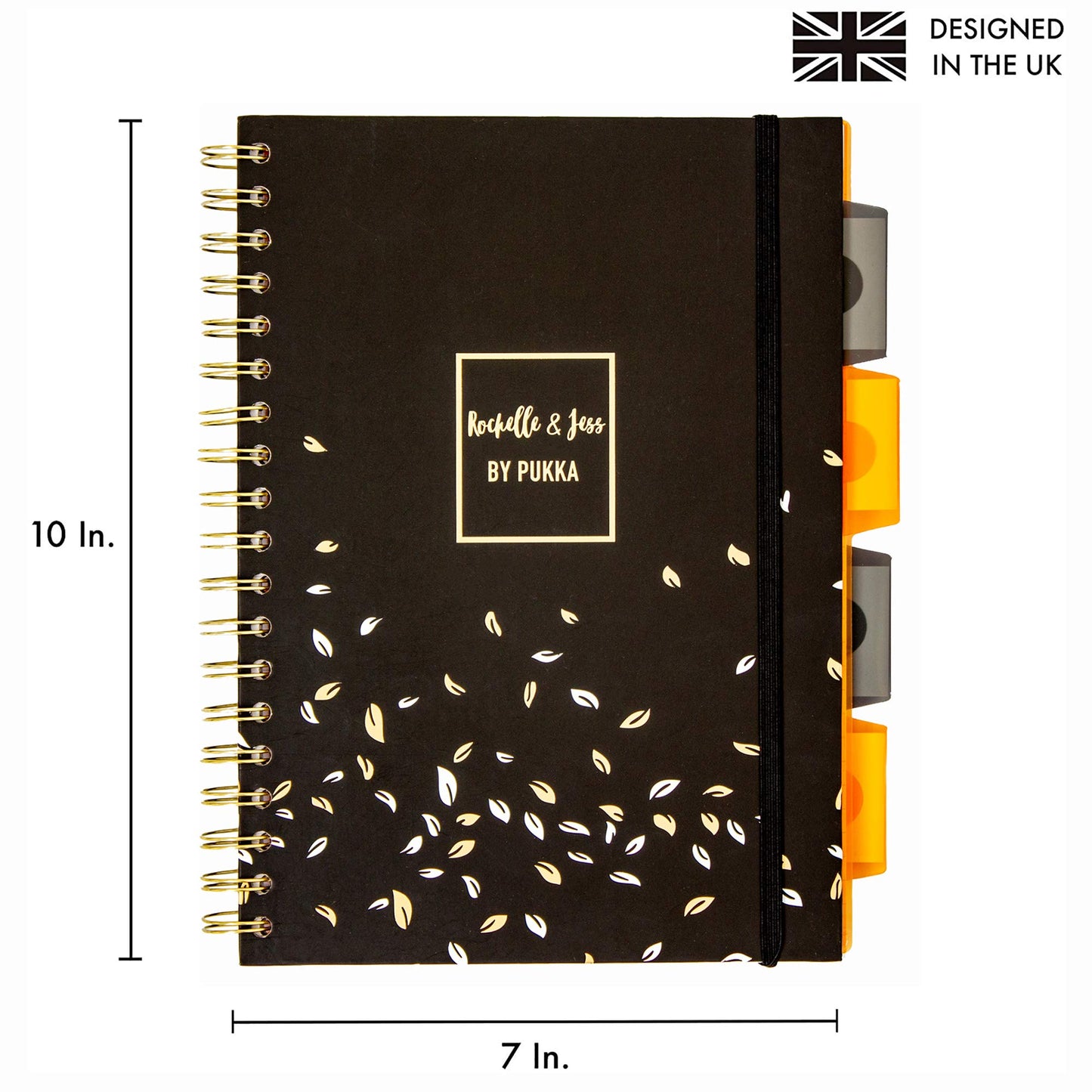 Pukka Pad, 5 Subject Spiral Notebook 3-Pack with Repositionable Dividers - 200 Pages of 80GSM Paper with Perforated Edges - Rochelle & Jess, B5-7 X 10in