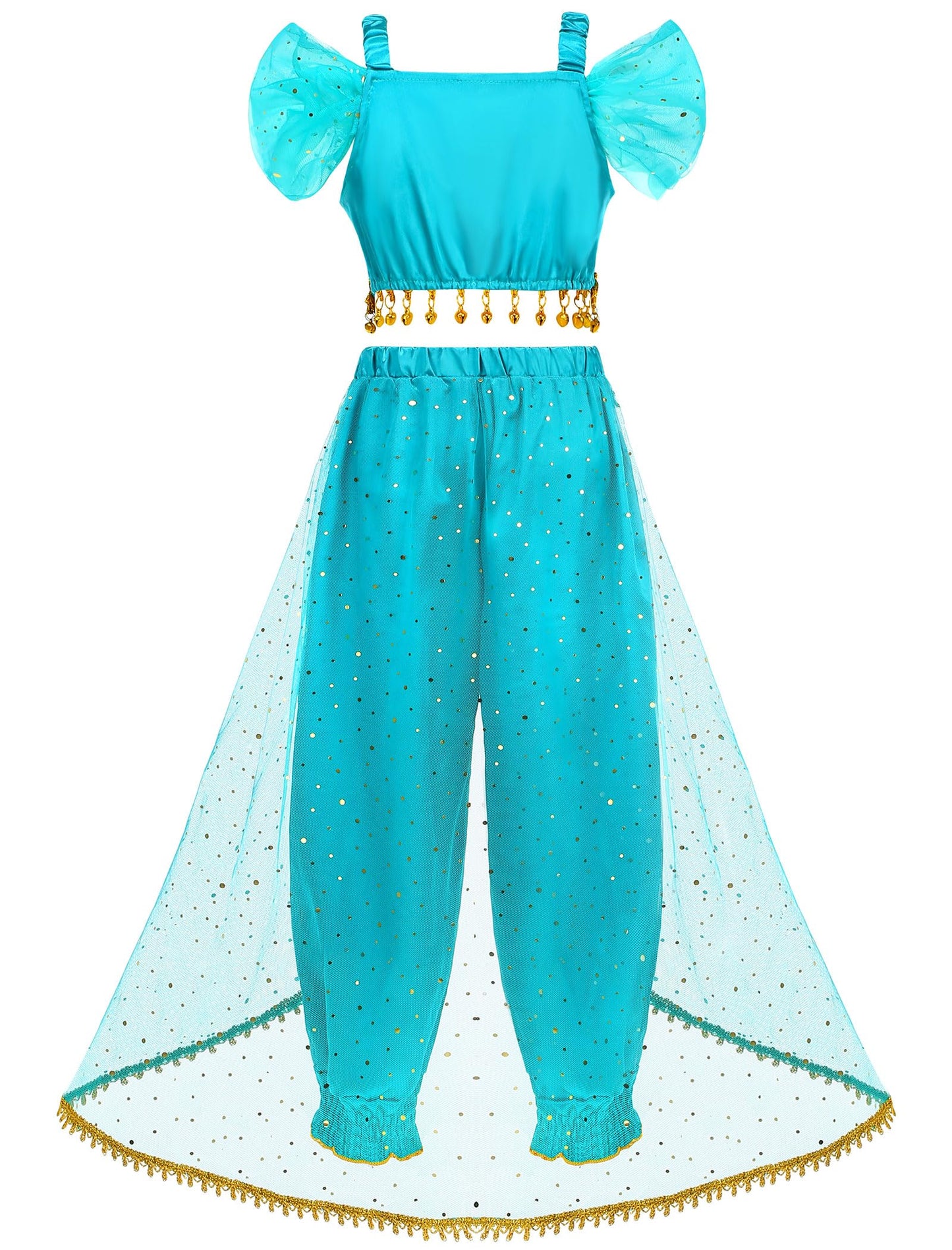 Aolliya Princess Costume for Girls Kids Arabian Princess Fancy Dress Up for Halloween Birthday Cosplay Party Carnival
