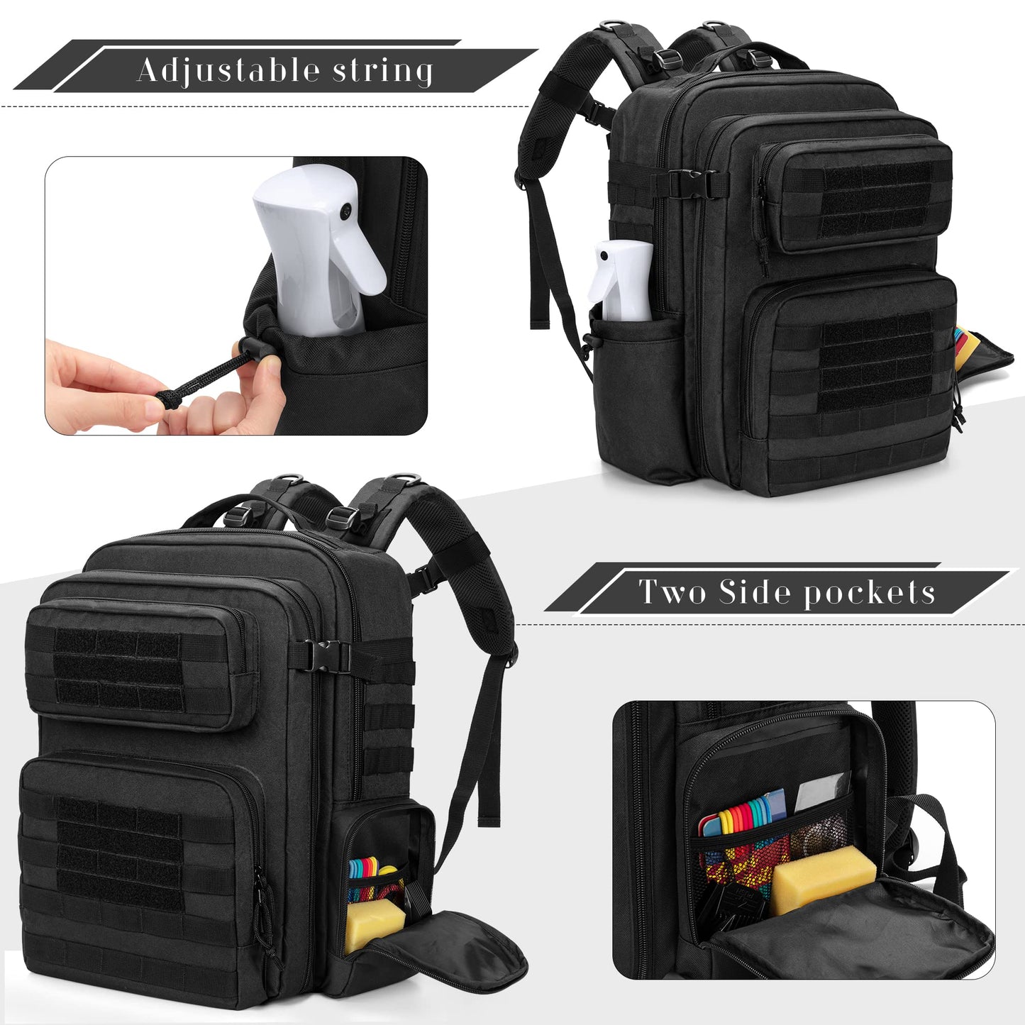 BAFASO Barber Backpack, Travel Barber Bag Holds Barber Styling Tools (Bag Only), Black