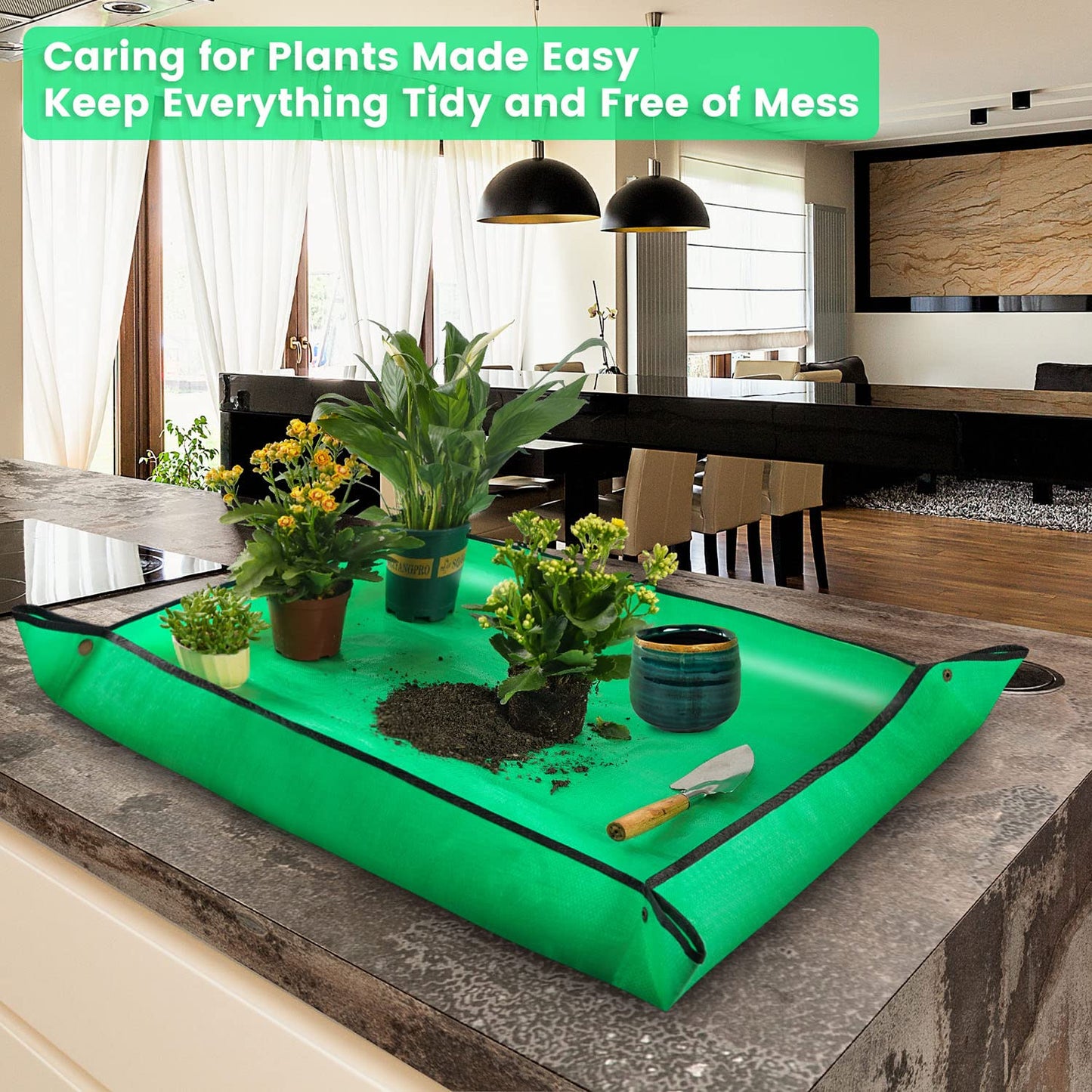 3PCS 39.5" x 31.5" Large Potting Mat for Indoor Plants Transplanting and Dirt Control