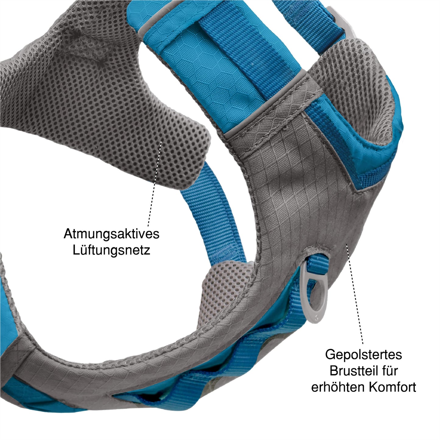 Kurgo Dog Harness for Medium, & Small Active Dogs, Pet Hiking Harness for Running & Walking, Everyday Harnesses for Pets, Reflective, Journey Air, Red/Grey 2018, Large