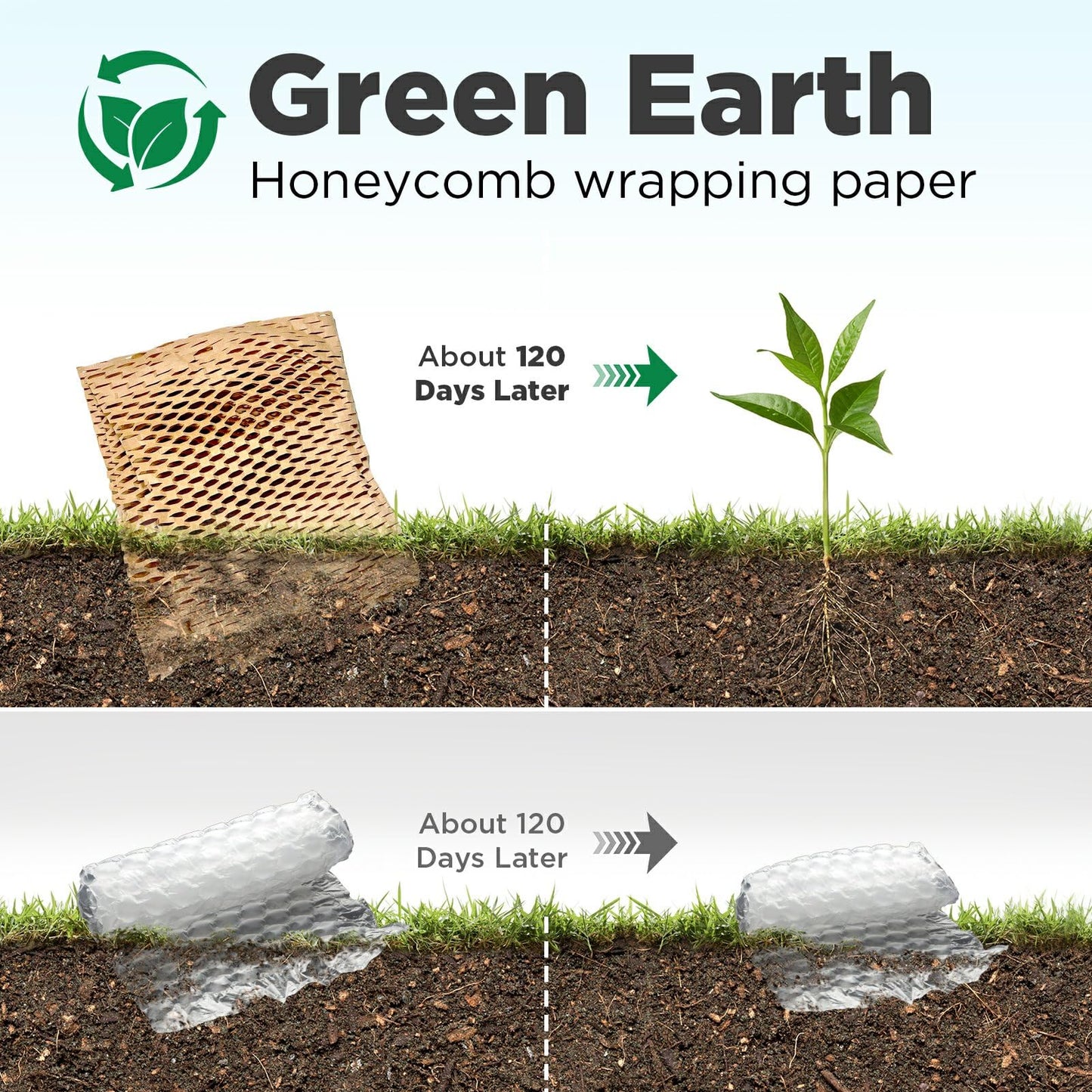 Honeycomb Packing Paper,12" W x 400' L Bubble Cushioning Wrap for Moving,Products & Gifts Wrapping Paper,Recyclable and Biodegradable Cushioning Packing Material with 36 Fragile Sticker Labels(Black)
