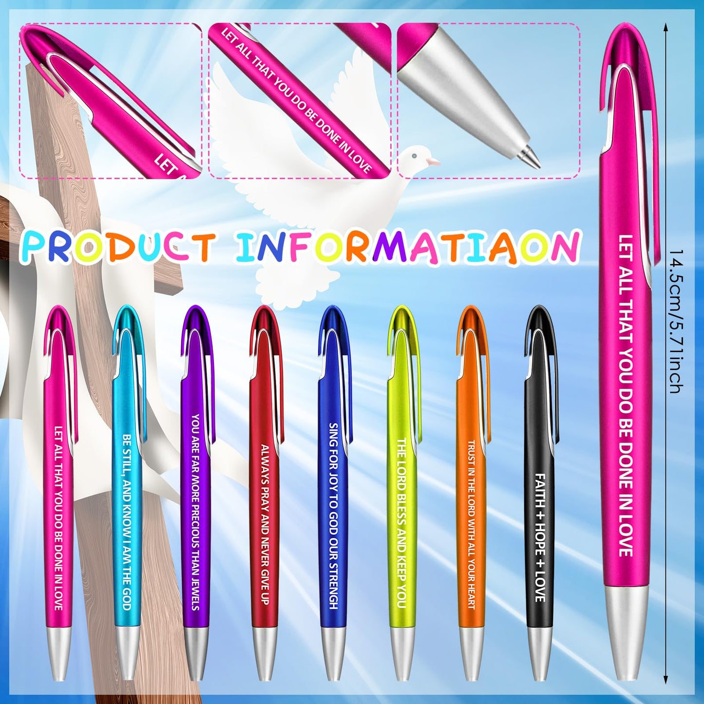 Lincia 100 Pcs Bible Verse Ballpoint Pens Bulk with Inspirational Quotes Retractable Medium Point Affirmation Pens with Black Ink Thank You Gifts for Back to School, Nurse, Teacher