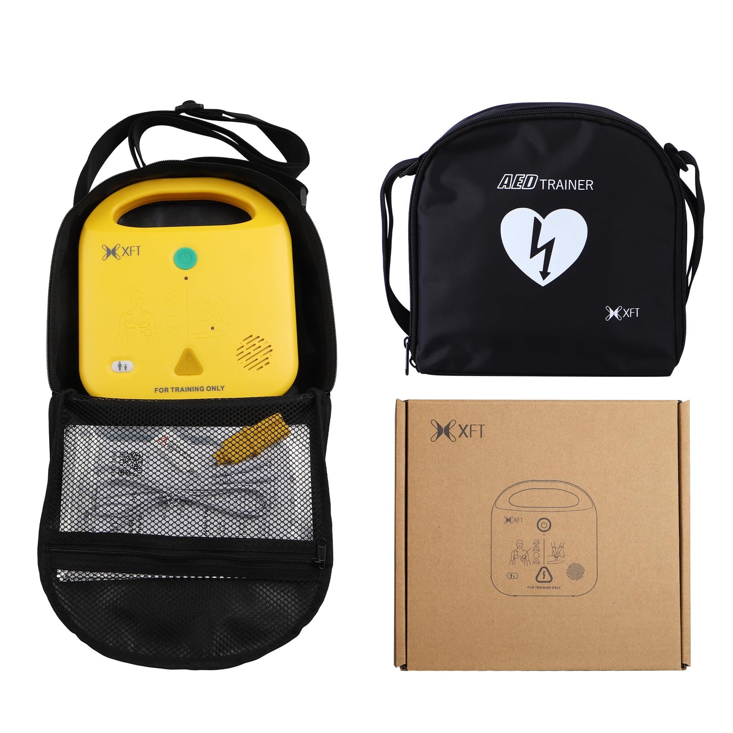 AED Trainer, XFT Portable AED Training Kit CPR Equipment Training Device Automatic External Defibrillator Simulator, for First Aid Trainee Beginner(XFT-120NB)
