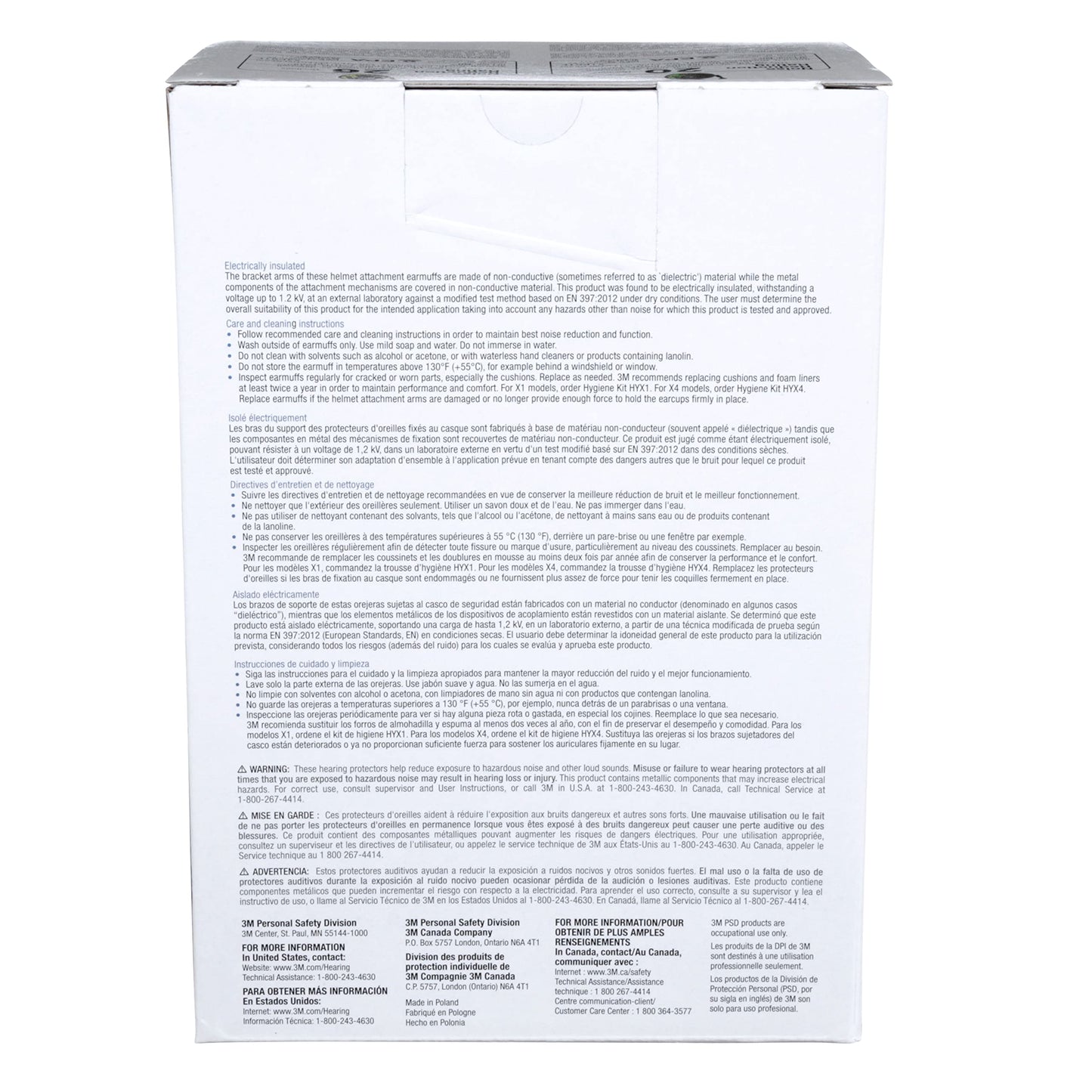 3M PELTOR X Series Earmuff, X1P51E, Full Brim Hard hat Attached electrically Insulated Green