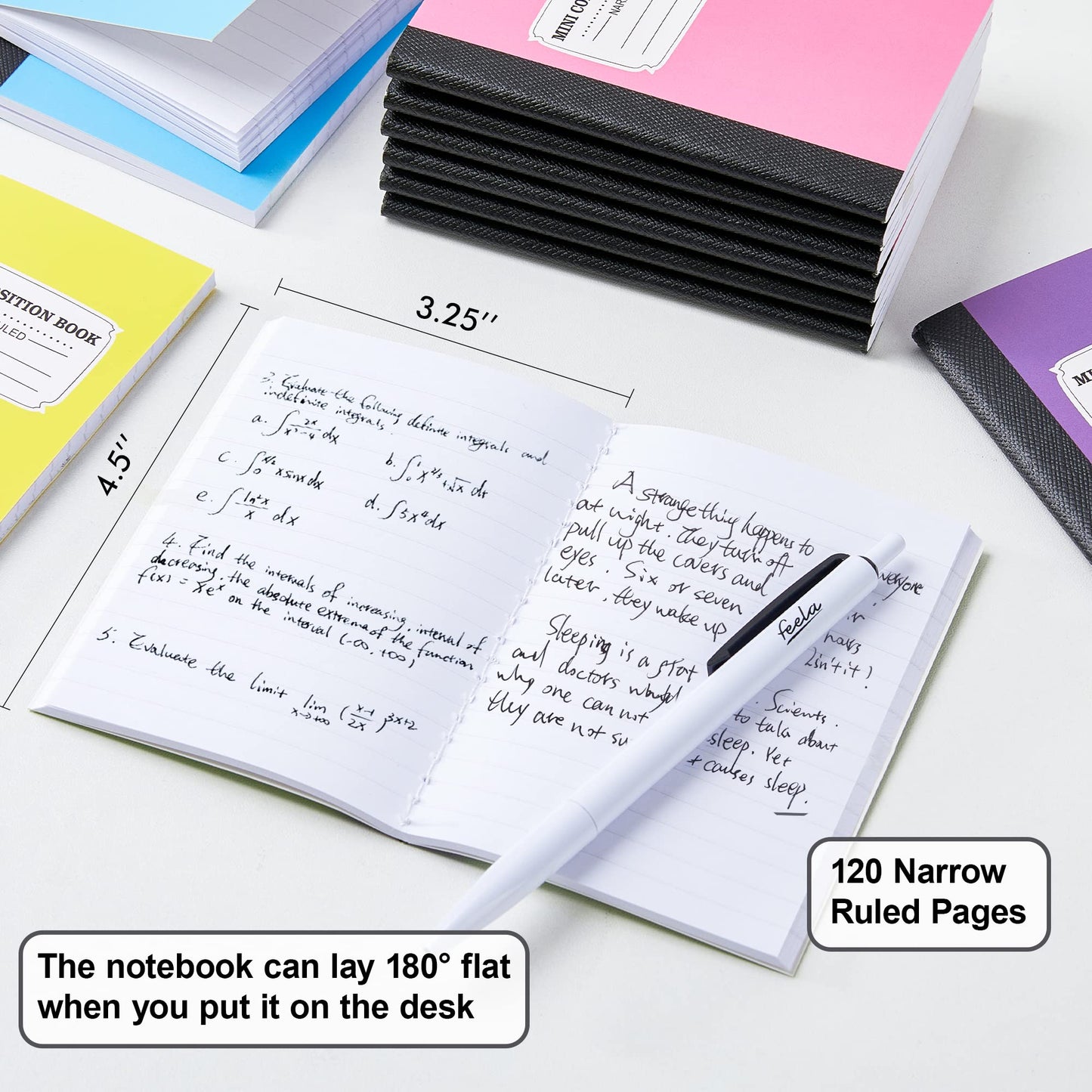 feela 30 Pack Mini Composition Notebook Bulk, Cute Pocket Composition Note Pad, Small Journal Notebooks for Students College School Supplies, 4.5" X 3.25", Narrow Ruled, 5 Pastel Colors