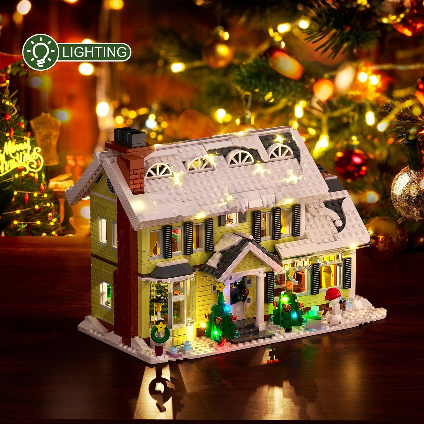 Christmas Holiday House Building Set,LED DIY Christmas Holiday Snow Village,Christmas House,Compatible with Lego,Gifts for Family and Friends(1156pcs)
