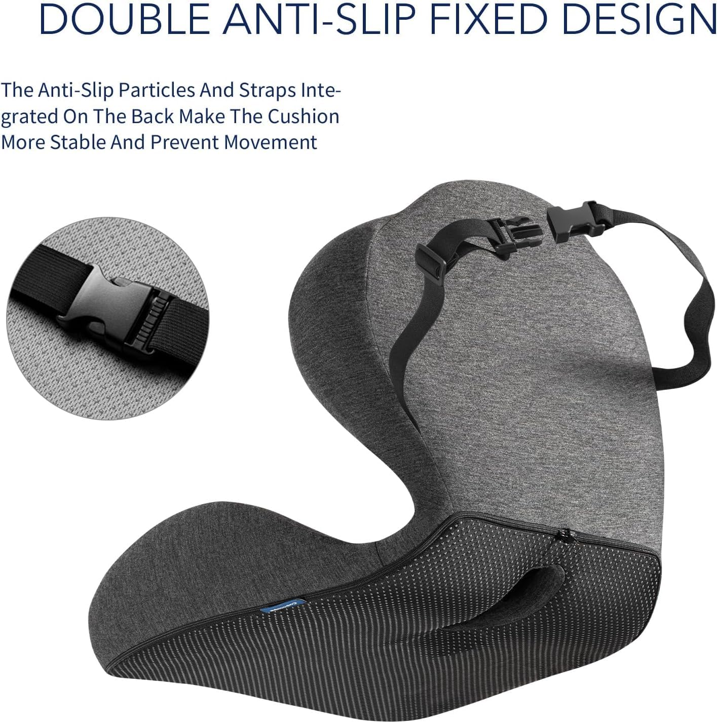 Memory Foam Cushion for Office Chair - Ergonomic L-Shaped Car Seat Cushion and Lumbar Support for Back Pain Relief Sciatica & Hip & Coccyx Pain Relief for Long Sitting Office Workers, Car Drivers