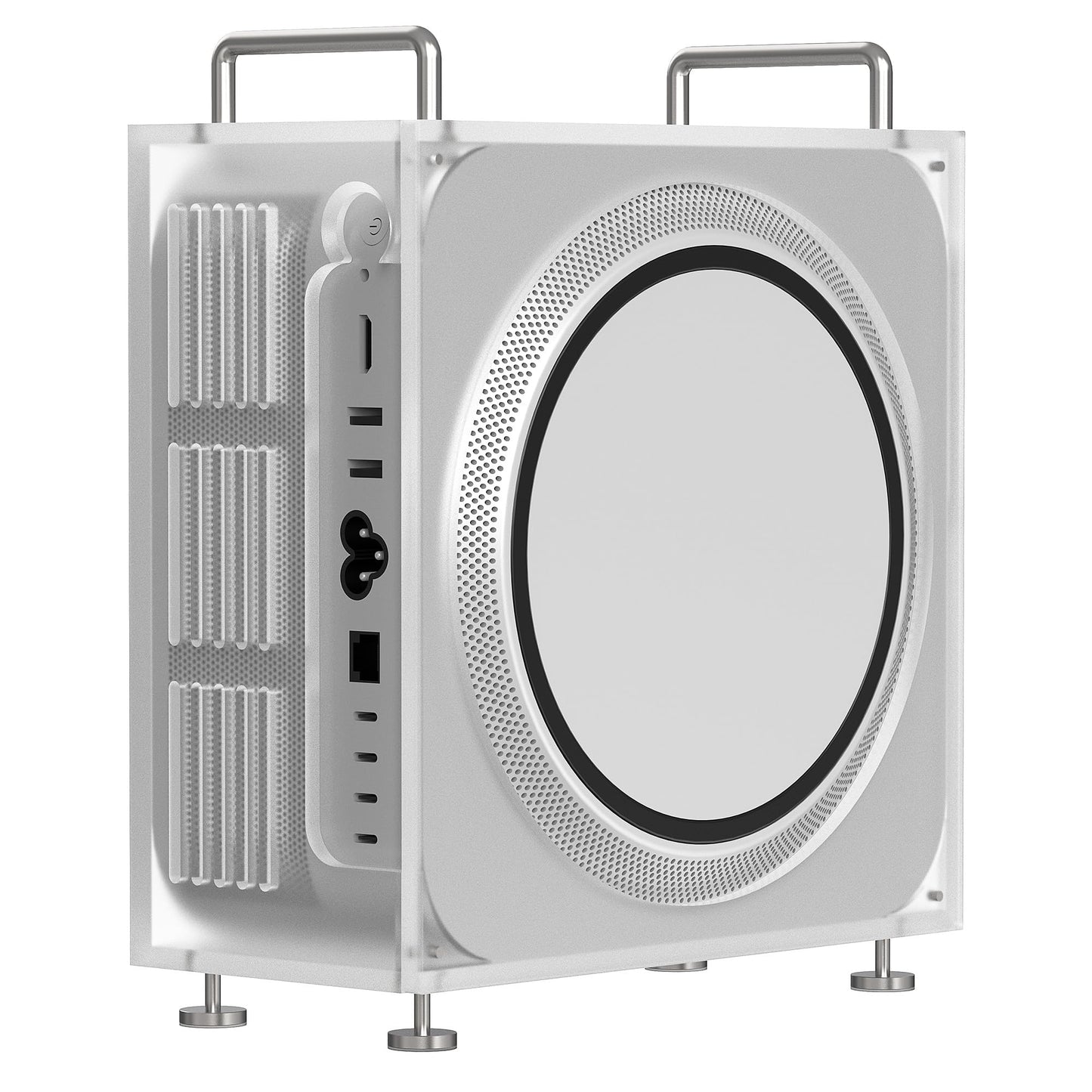 Geekria Chassis Stand, Compatible with Apple Mac Studio for M1/M2/M4 Max, M1/M2/M3 Ultra. Acrylic Computer Case Holder, Mount, Desktop Accessories, Optimized Heat Dissipation (Frosted)