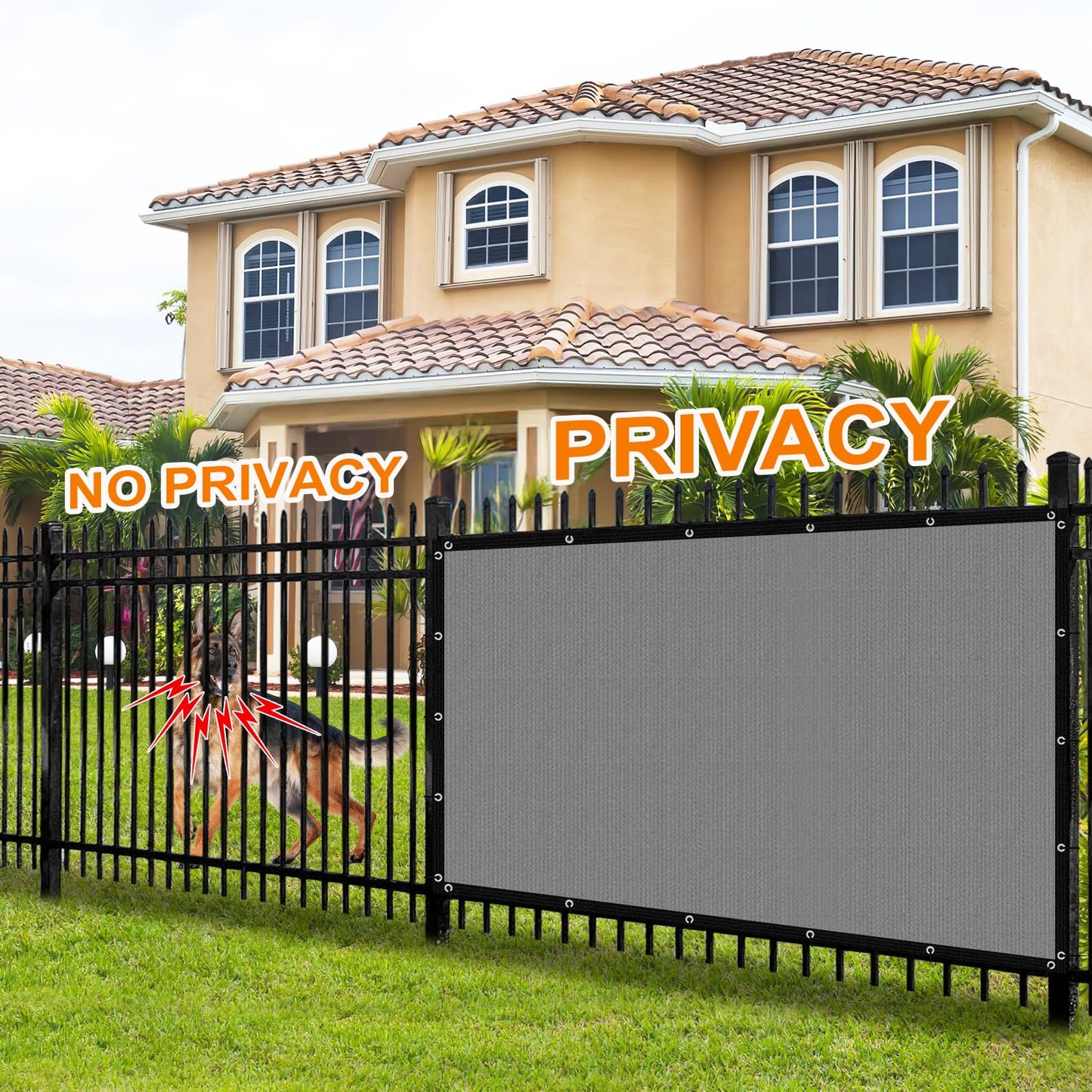 Artpuch 90% Sun Shade Cloth, 6 x 8 FT Pergola Shade Cover Canopy with Grommets, Sun Screen Fabric Tarp for Patio, Outdoor, Garden, Backyard, Light Grey