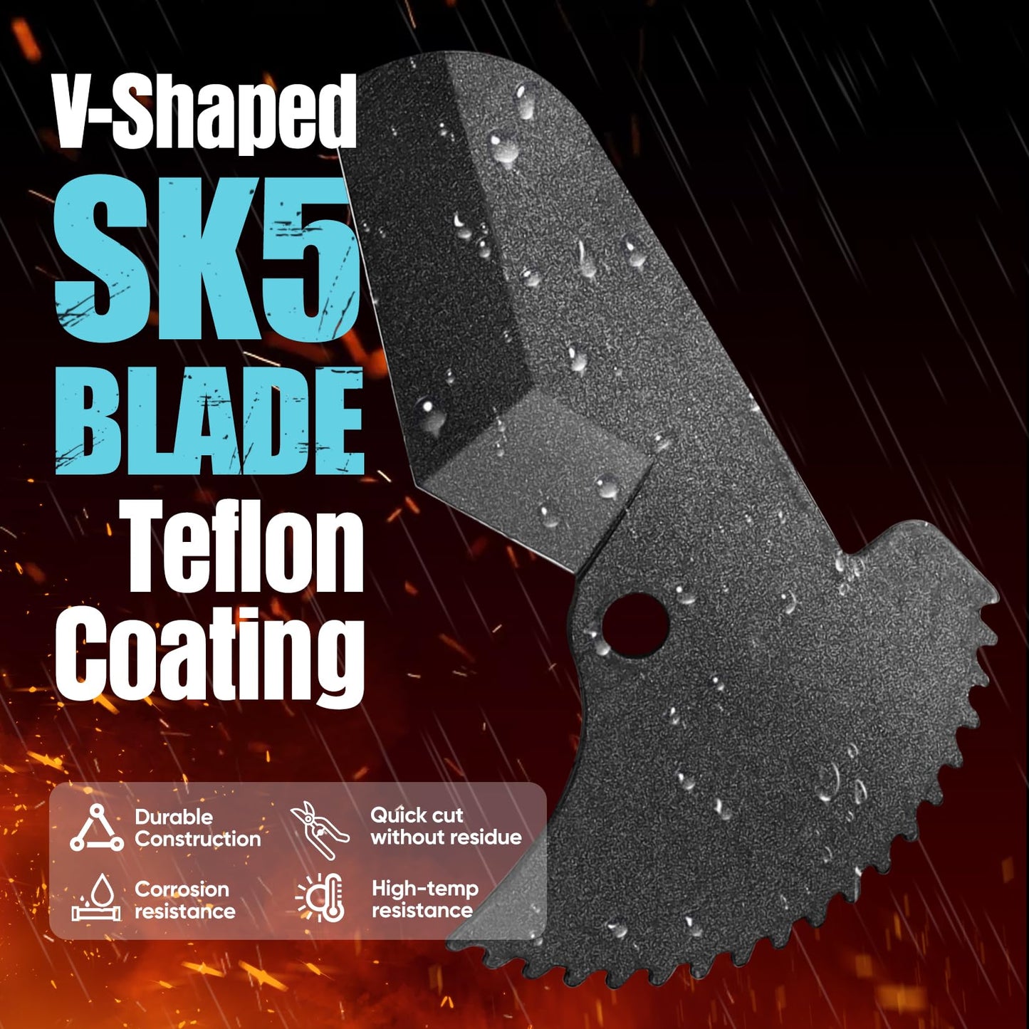 SHALL PVC Pipe Cutter, Cuts up to 2-1/2”, Heavy-Duty Aluminum Ratchet Pipe Cutter Tool for PVC, PPR, PE, PEX, Plastic Hoses & Plumbing Pipes, Fast Pipe Tube Cutters with High Performance SK5 Blade