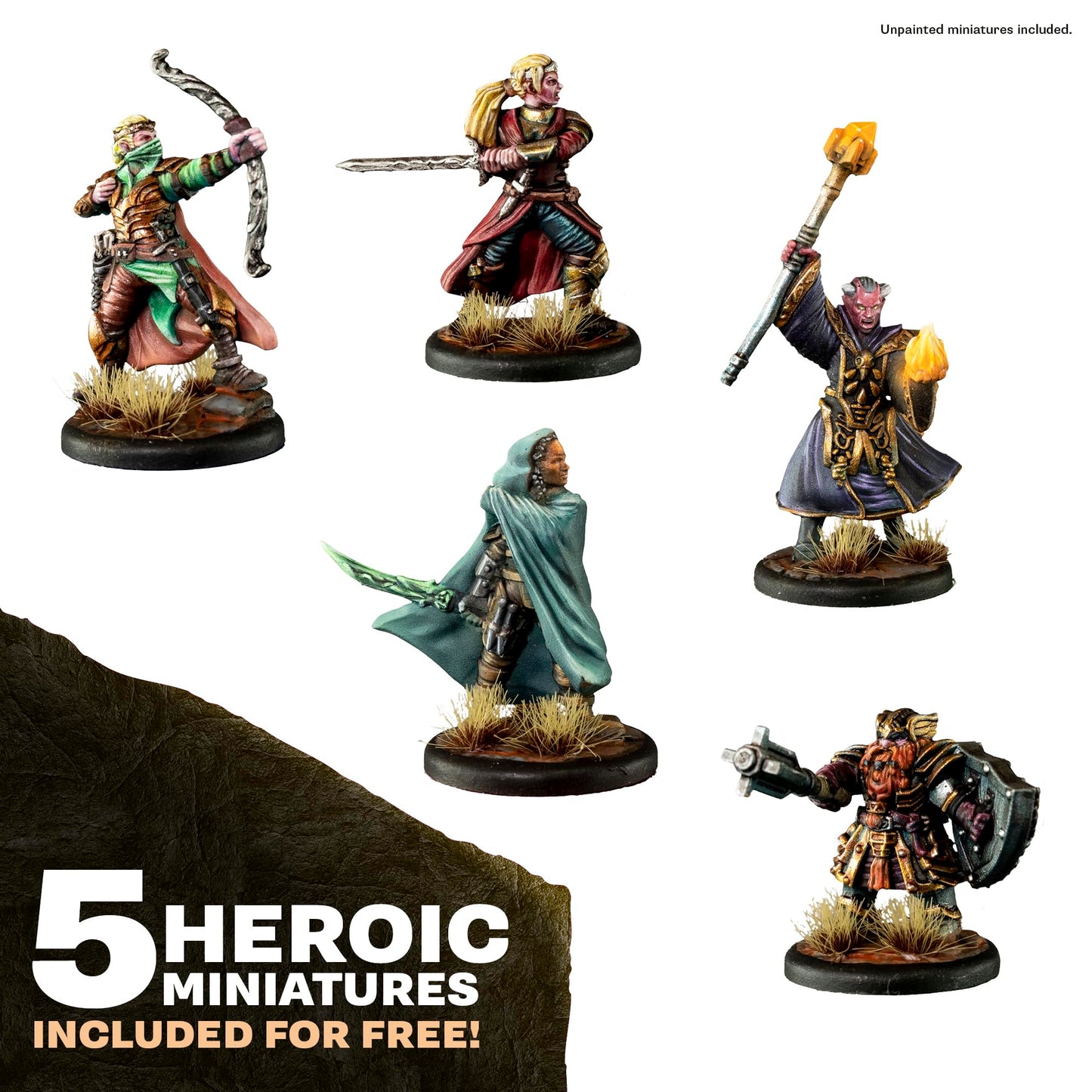 The Army Painter, GameMaster: Adventure Starter Role-playing Paint Set, 15 x 18ml Warpaints Fanatic Acrylic paints, incl. a Brush-On Primer, 5 FREE Miniatures & 1 Brush - For Warhammer & Dnd