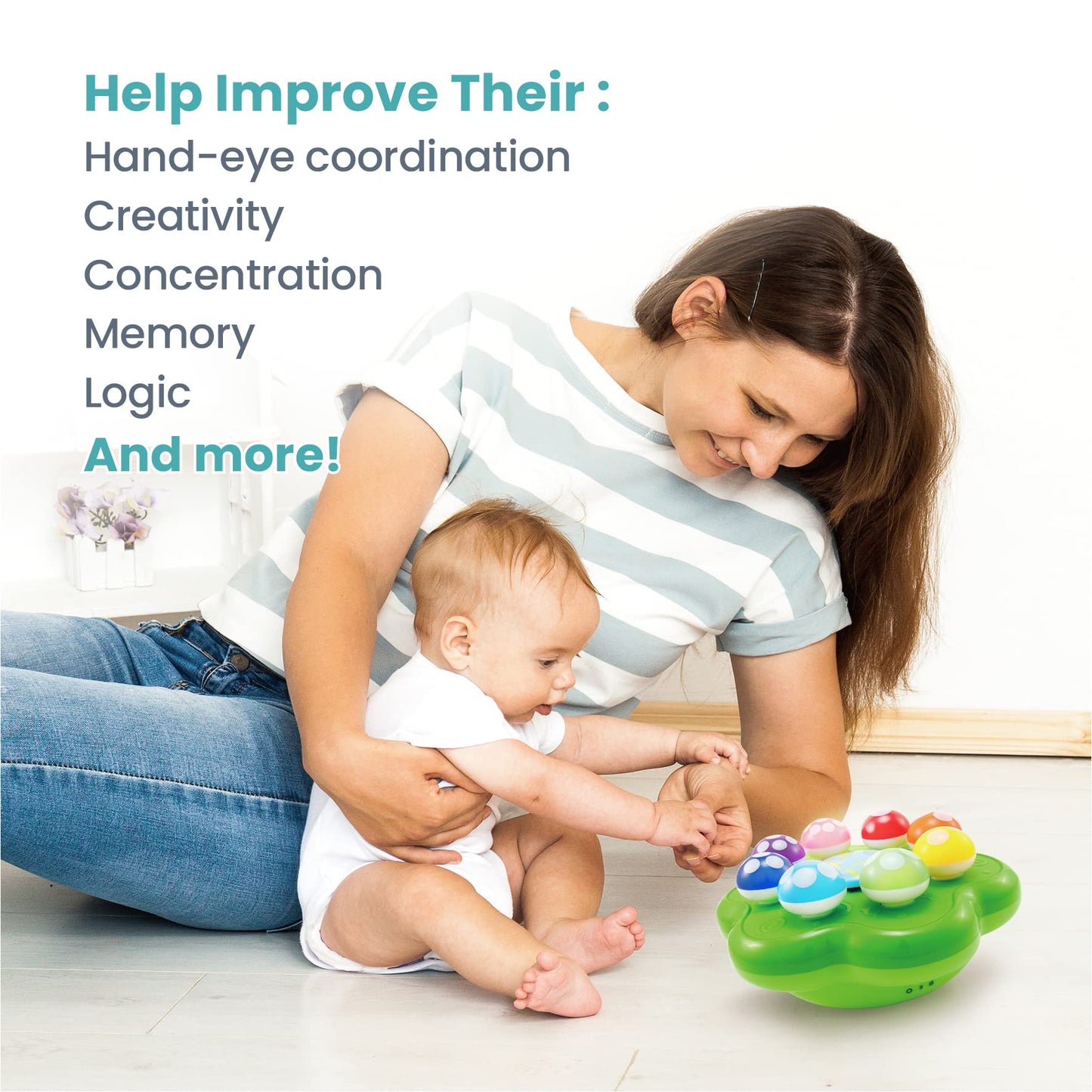 BEST LEARNING Mushroom Garden - Interactive Educational Light-Up Toddler Toys for 1 to 3 Years Old Infants & Toddlers - Colors, Numbers, Games & Music for Kids