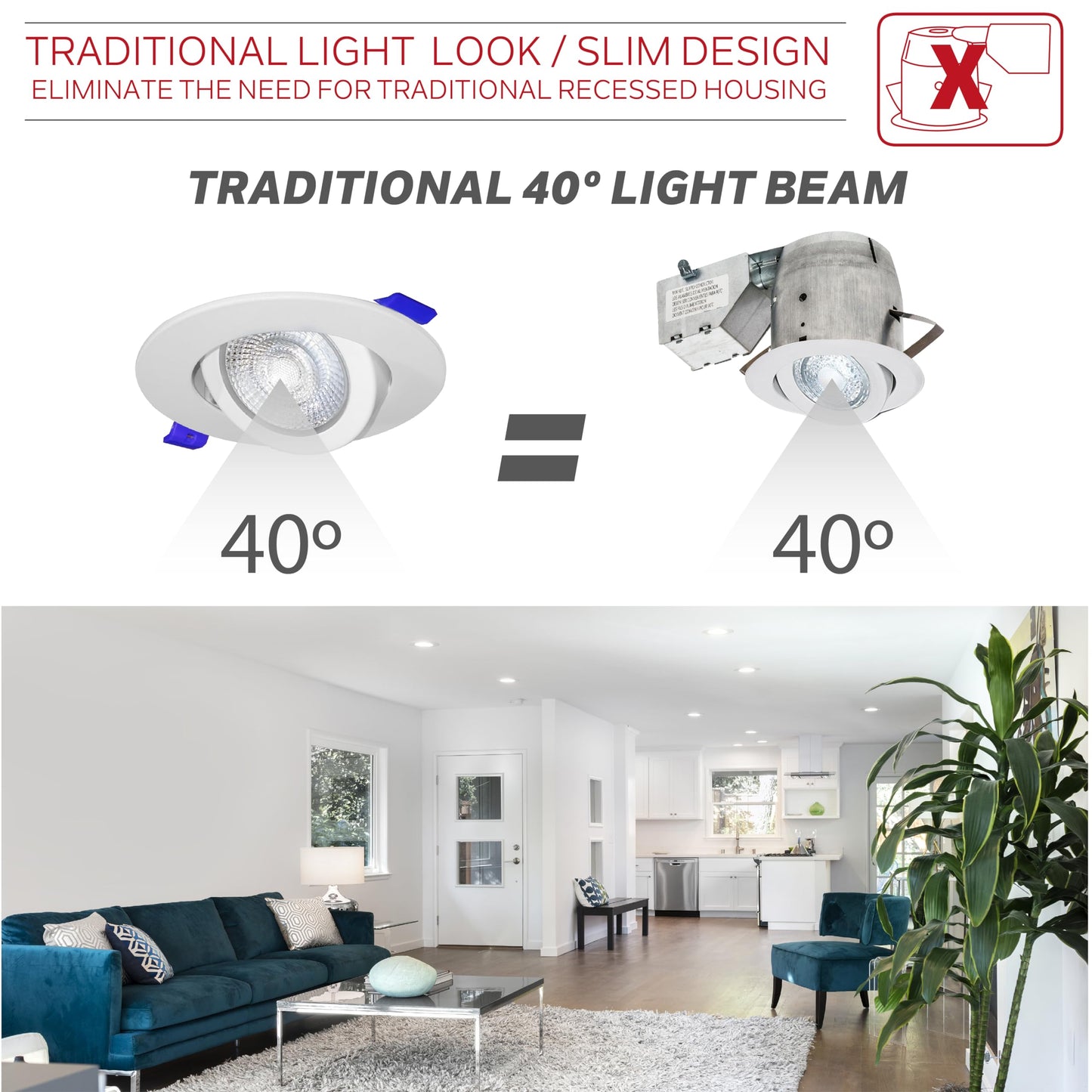 Nadair 6-Pack 3 inches Gimbal LED Ultra Slim Recessed Lights, 6W, 400 Lumens, 5CCT Color Selectable (2.7K / 3K / 3.5K / 4K / 5K), Dimmable, IC Rated, ETL Certified, Black Finish