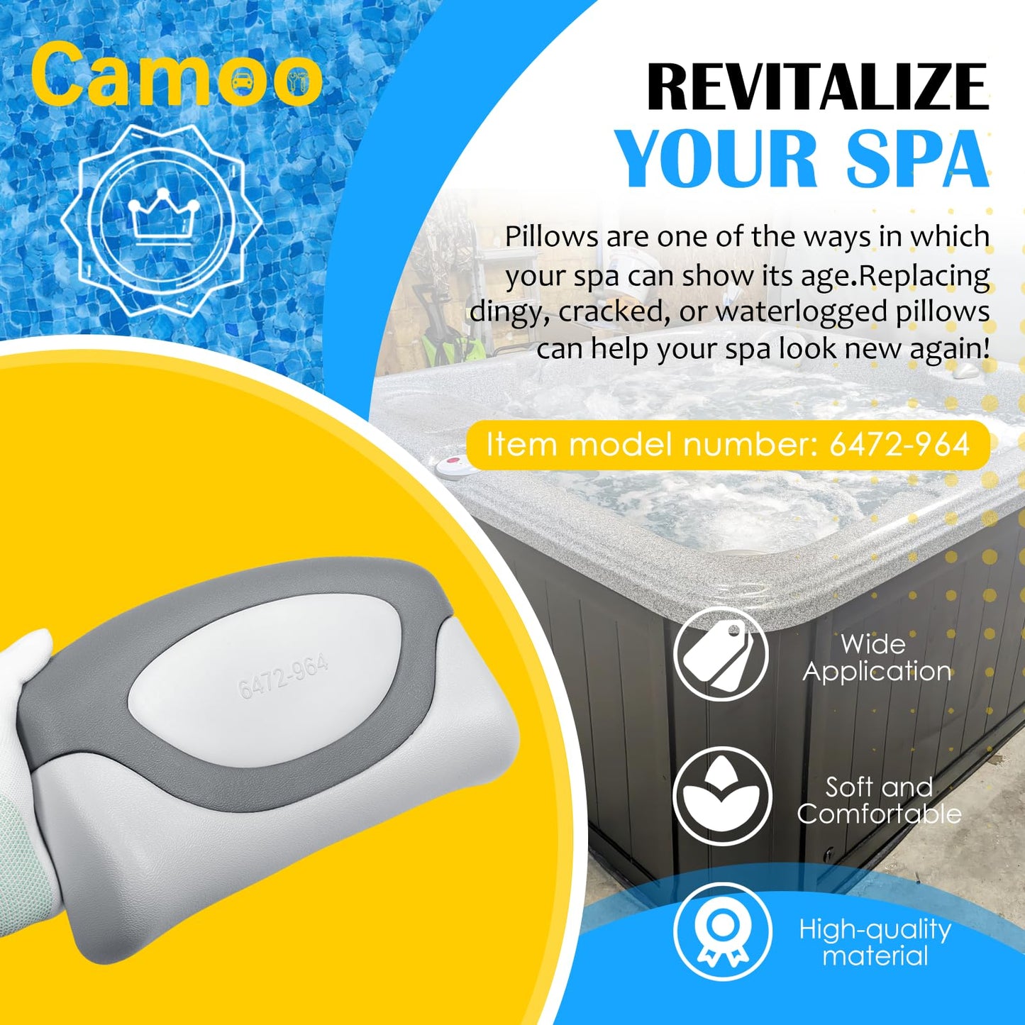 6472-964 Spas Replacement Pillow for Sundance 880 Series Spas 2009 to 2017 (2-Pack)