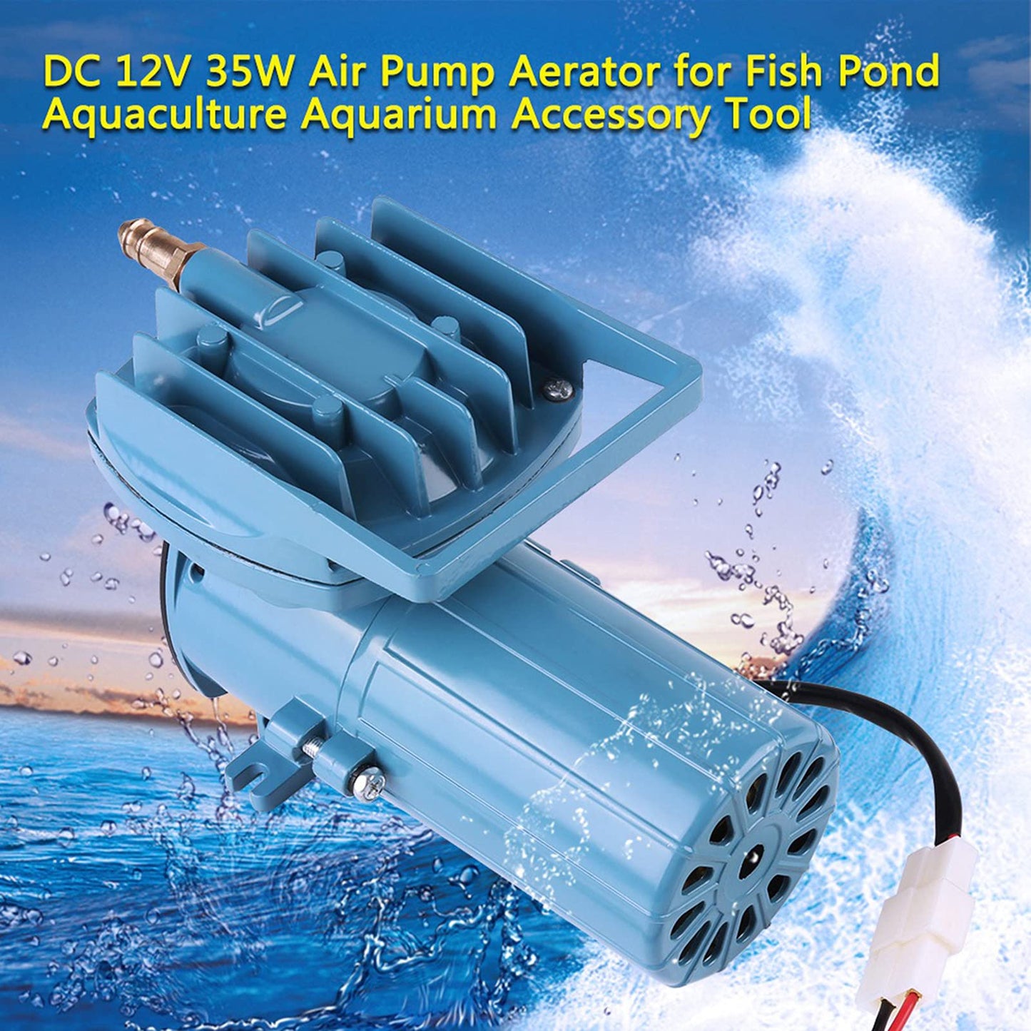 Air Pump,DC 12V Aquarium Air Pumps,35W Compressor Aerator,Air Pump Aerator for Fish Pond Aquaculture Aquarium Accessory Tool
