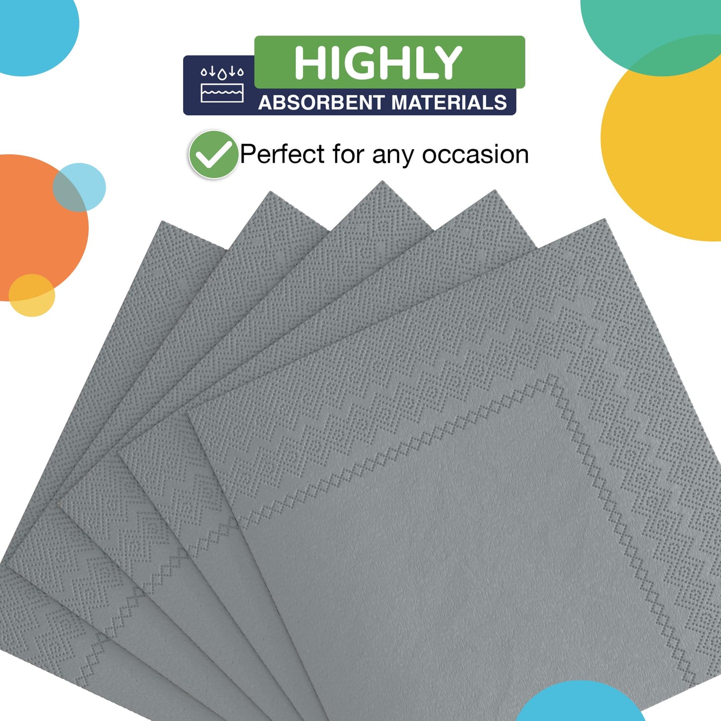 300 Pack Silver Napkins Disposable, 2 Ply Party Napkins, Silver Disposable Napkins, Fun Napkins Everyday – Great As Cocktail Napkins Or Beverage Napkins Paper Exquisite