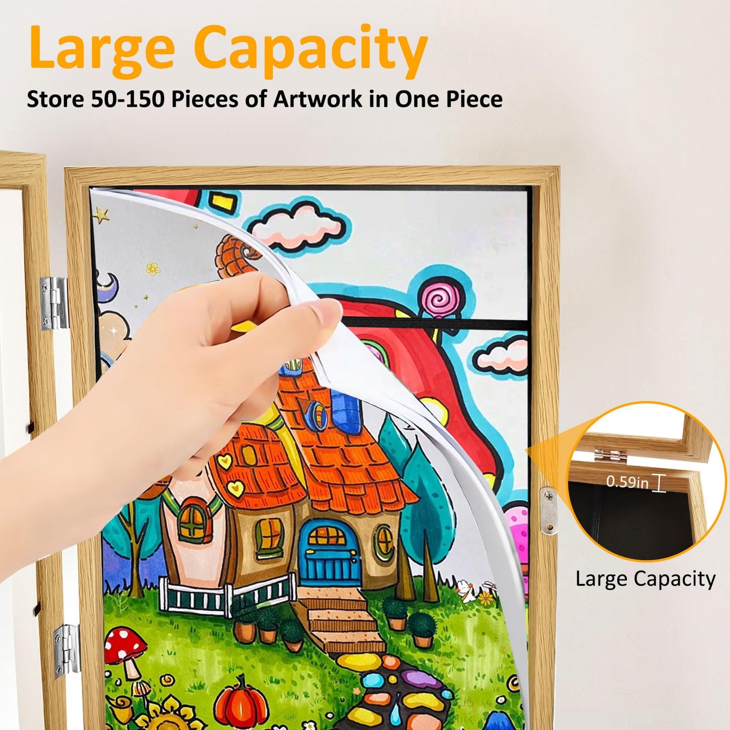 CLFCZYCXD 2 Pack Kids Artwork Picture Frames 8.5 x11 Changeable Front Opening Child Artwork Display Storage Frame on the Wall for Kids Drawings,Children Art Projects, Schoolwork, Home or Office (Wood)