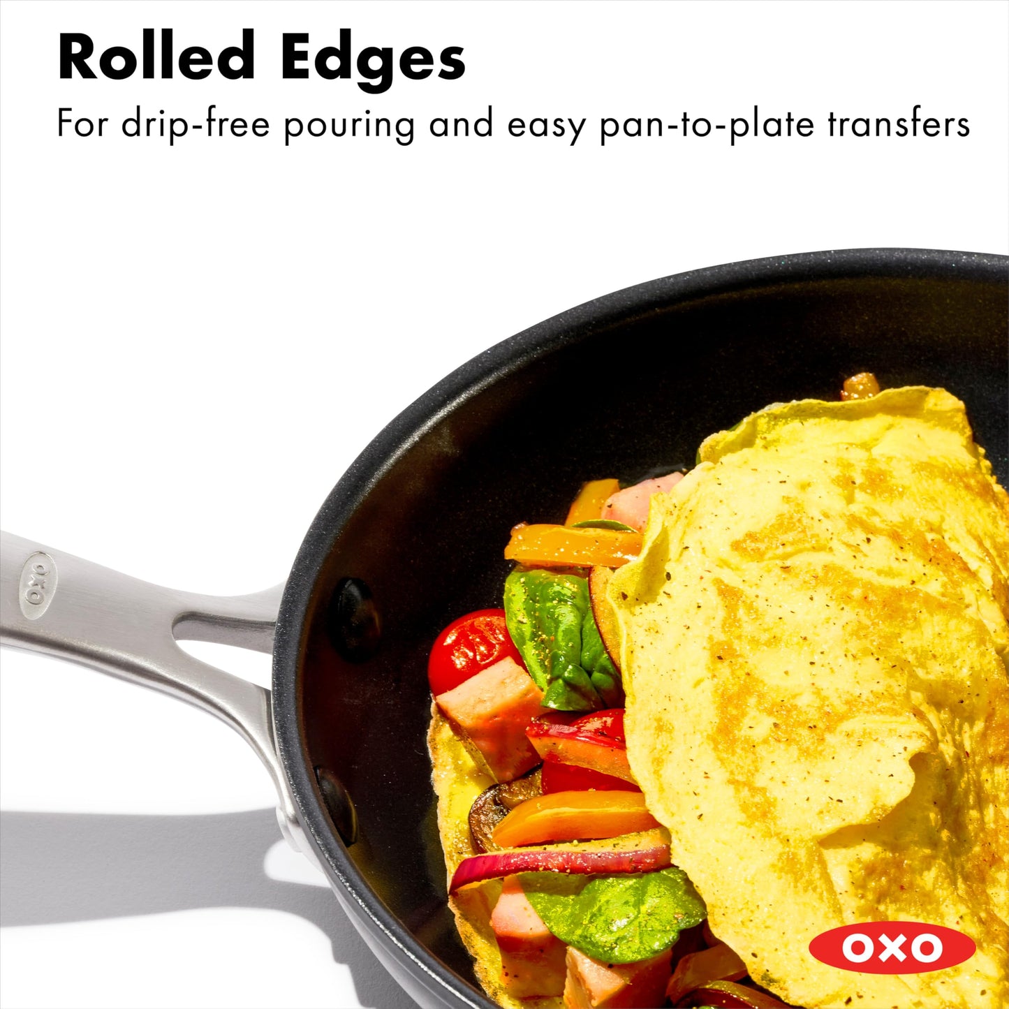 OXO Enhanced 8" Frying Pan Skillet, PFAS-Free Ceramic Nonstick, Durable Hard Anodized Cookware, Scratch Resistant, Stainless Steel Handle, Good Grips, Dishwasher & Oven Safe, Black