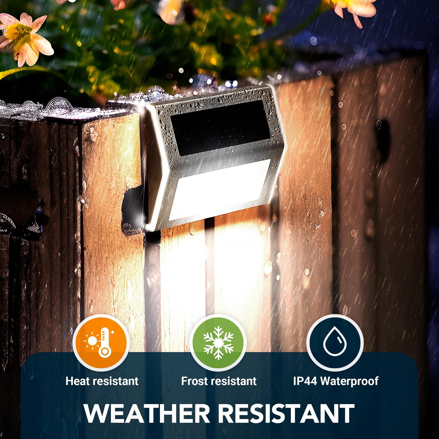 COOZAMING Solar Deck Lights, Solar Fence Lights Outdoor Waterproof Light 3 LED Stainless Steel Led Stair Light for Deck, Step, Stair, Pathway, Walkway, Garden (Cold White 12 Pack)