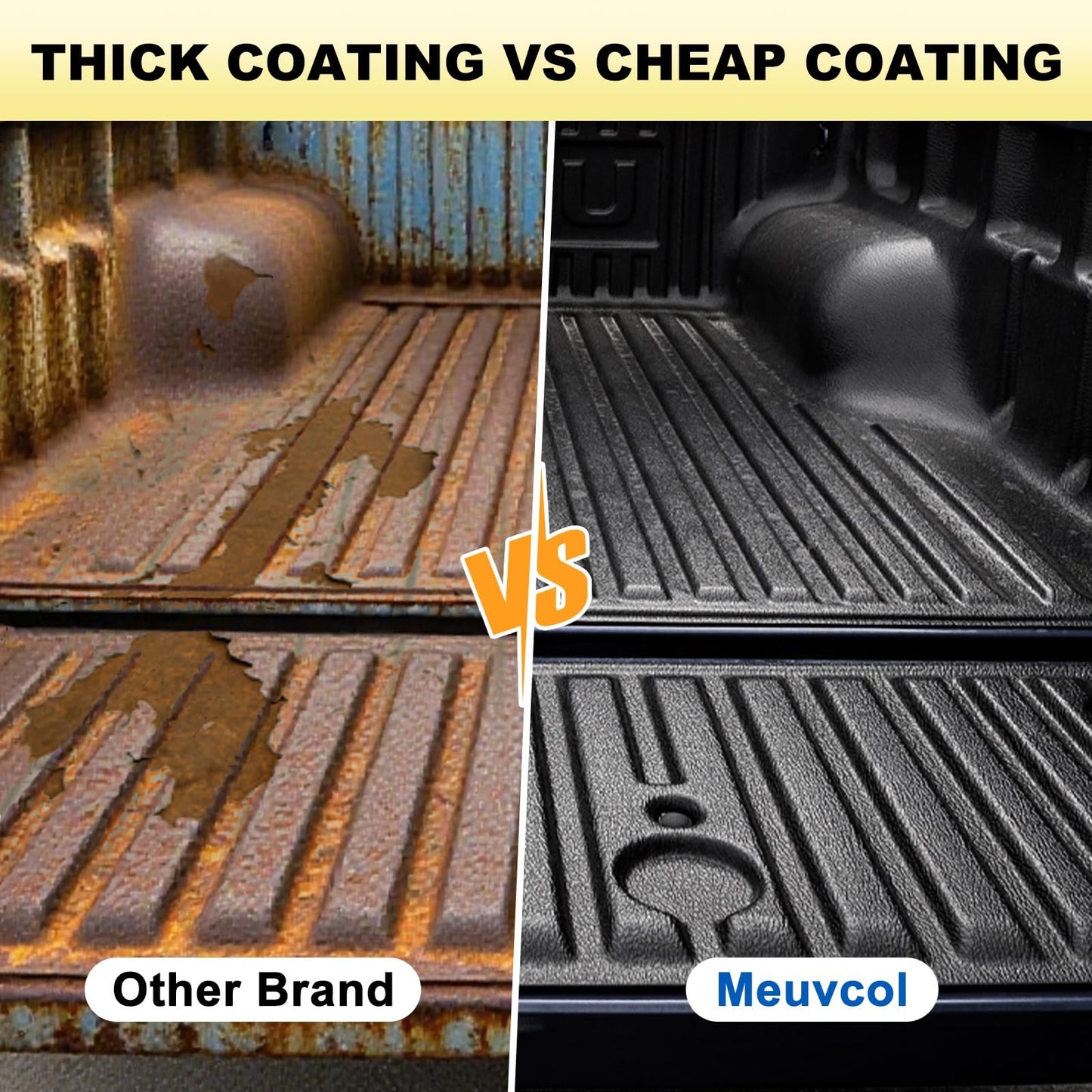 Meuvcol Truck Bed Liner Paint,35 Floz Black Truck Bed Coating Kit For Truck Bed, Trailer, Rust Resistant Roll On Bed Liner Coating With Brush & Gloves,Easy Application & Long-Lasting Textured Paint