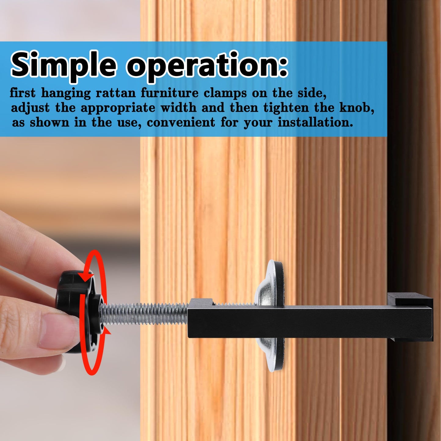 8Pcs Adjustable Patio Clips - Outdoor Rattan Furniture Clamps - Wicker Chair Fasteners for Keeping Furniture Together