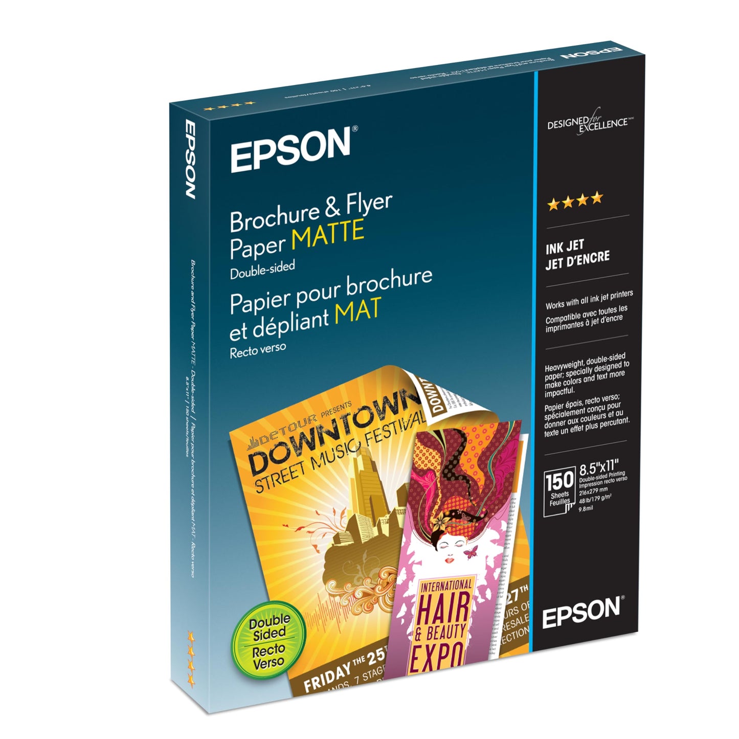 Epson S042384 Brochure and Flyer Paper Matte, Double-Sided (White)