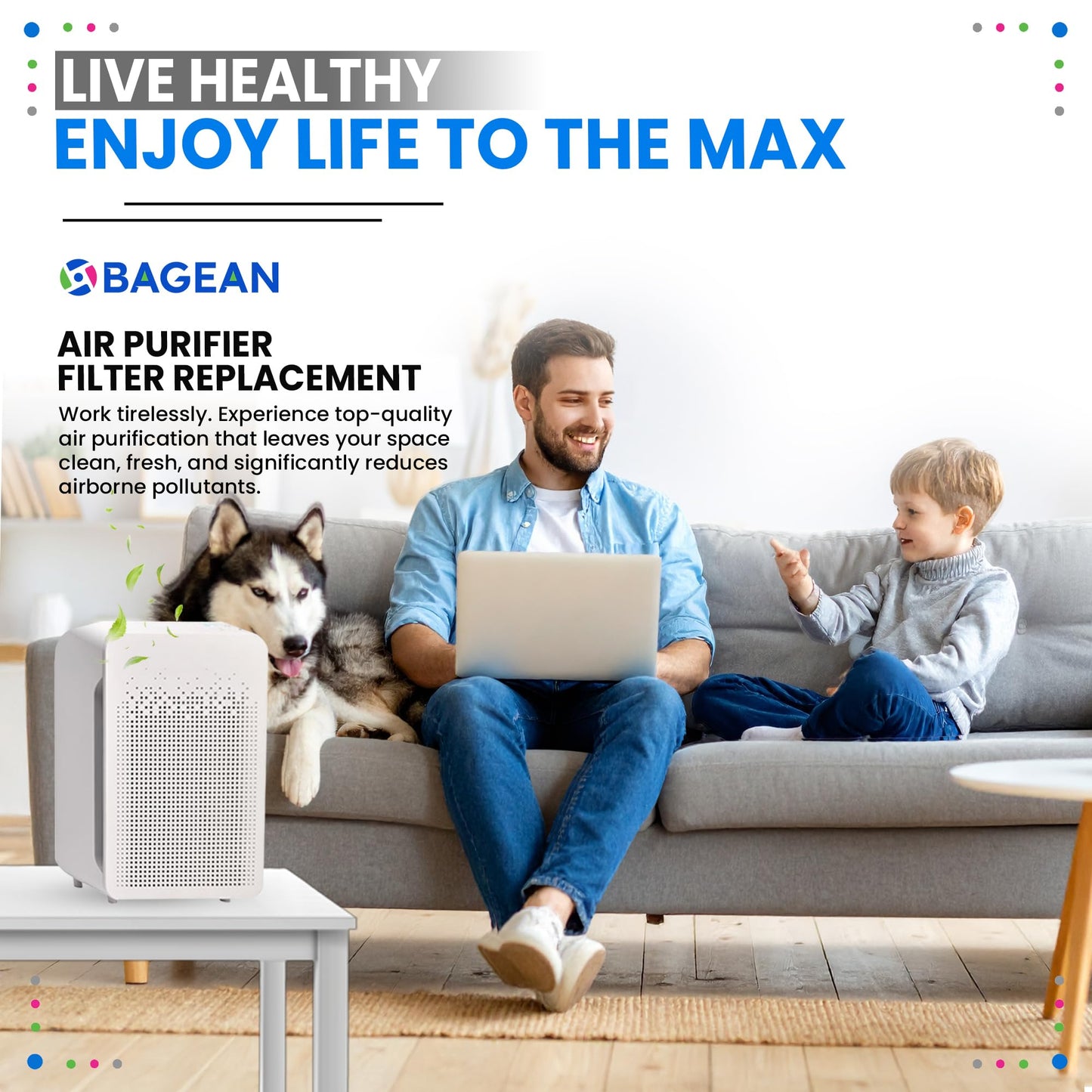 Bagean C545 HEPA Filter S Compatible with Winix Air Purifier Filter Replacement 1712-0096-00 - H13 True HEPA with Activated Carbon Filters 99.97% Particles and Purifies Air (4 HEPA)