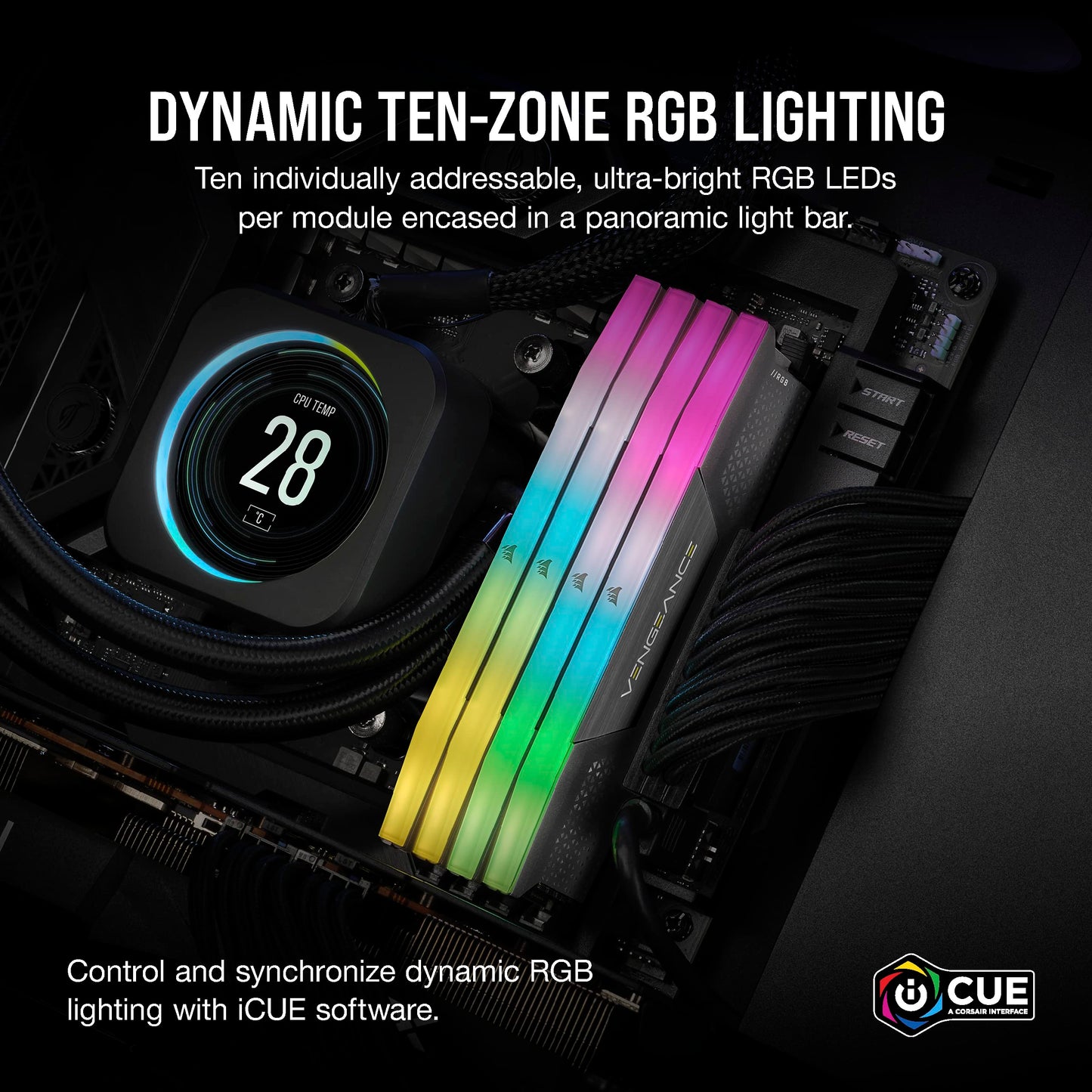 CORSAIR VENGEANCE RGB DDR5 32GB (2x16GB) DDR5 6000MHz CL36 AMD EXPO Intel XMP iCUE Compatible Computer Memory – Gray (CMH32GX5M2E6000Z36)