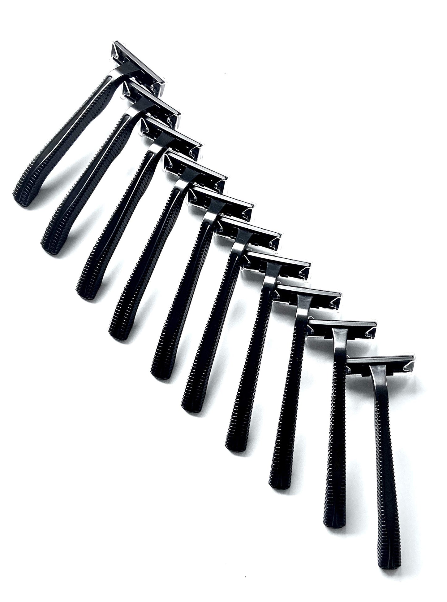 100 Twin Blade Black Disposable Razors in Bulk - Professional or Home Use