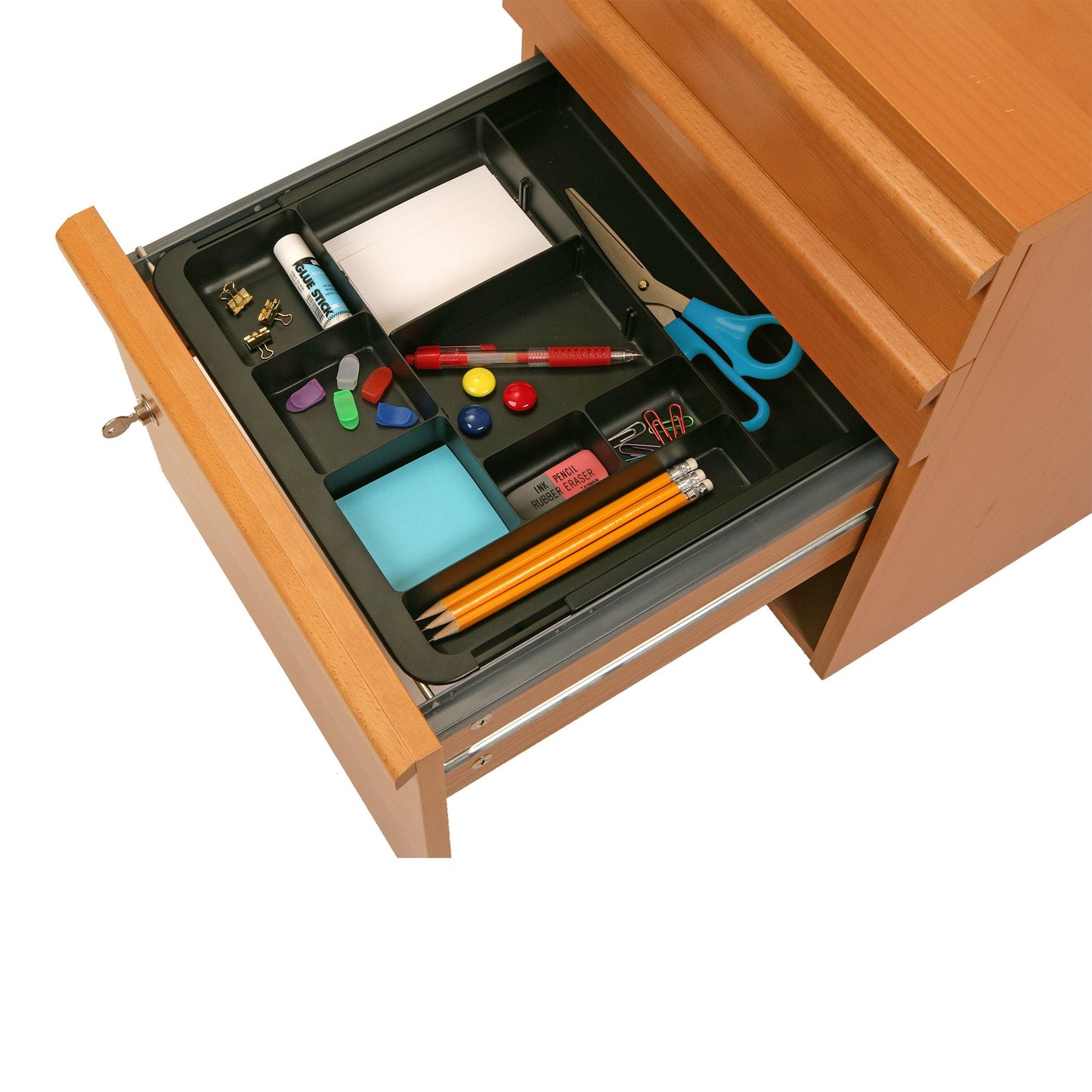 Officemate OIC Recycled Expandable Drawer Tray, 10 3/8-16 Inches, Black (26372)