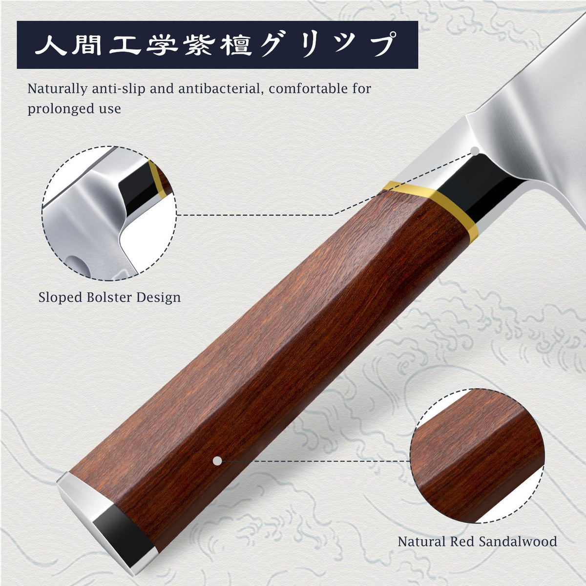 HOSHANHO Brisket Knife, 12 Inch Japanese High Carbon Steel Carving Slicing Knife with Ergonomic Handle, Razor Sharp Curved Butcher Breaking Knife for Meat Cutting
