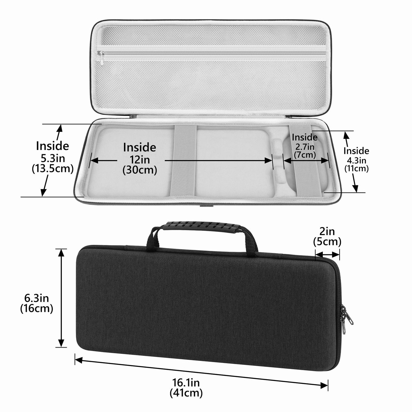 Geekria Keyboard Case, Hard Shell Protective Travel Bag Compatible with Logitech MX Keys Mini Minimalist Wireless Illuminated Keyboard and Logitech MX Anywhere 3 Mouse Combo Case (Dark Grey)