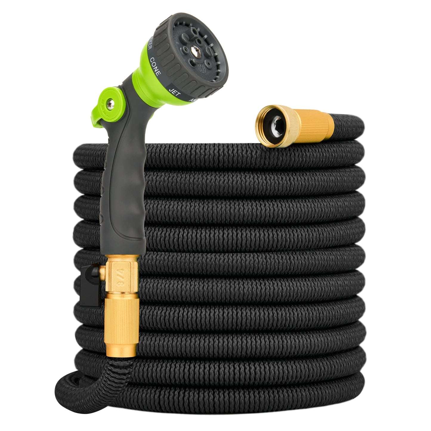 BlueBala Expandable and Flexible Garden Hose 25 FT- Water Hose with Durable Multiple Layer Latex, 8-Pattern Sprayer Nozzle and Standard 3/4" Brass Fittings, No Kinks, Save Space