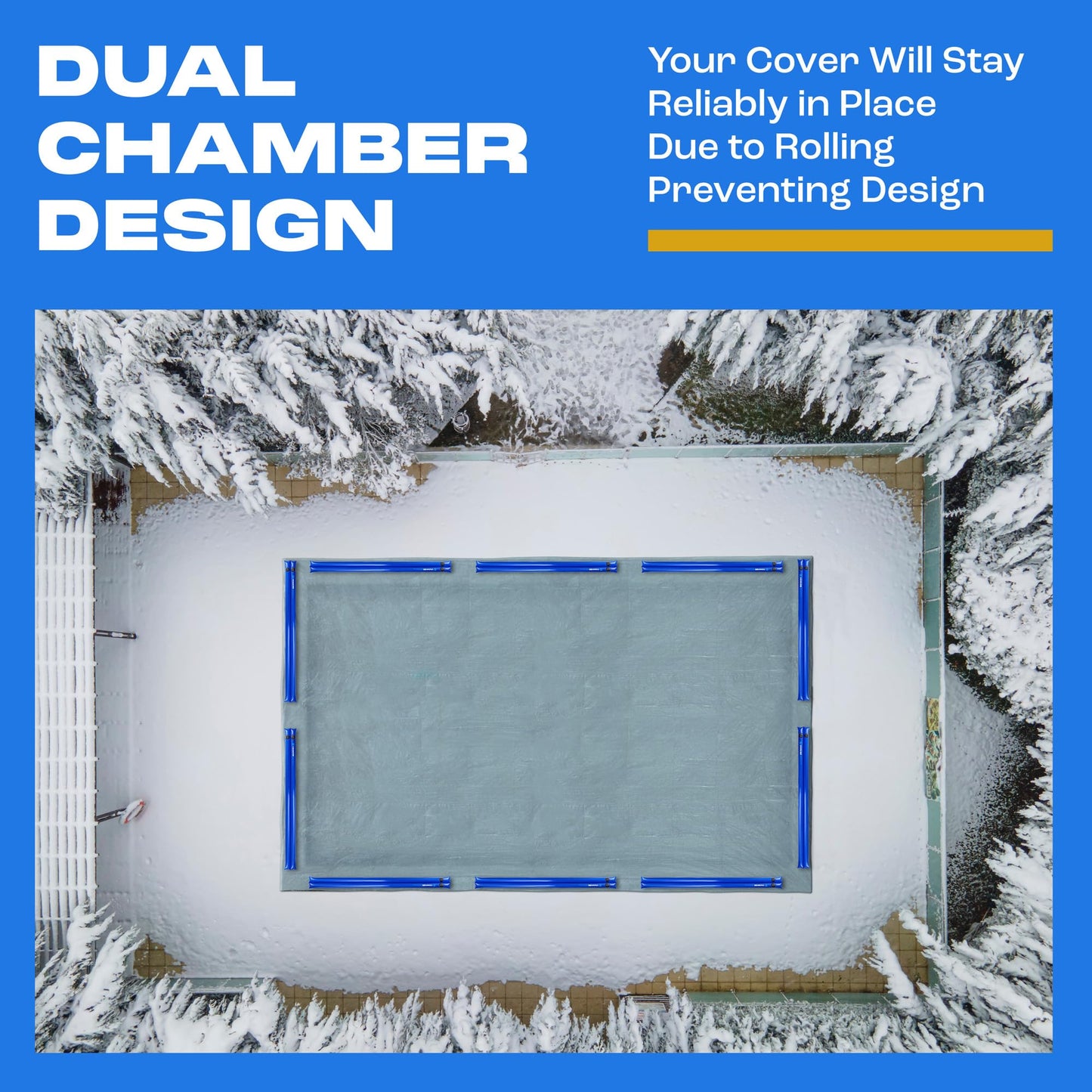 8 ft. Dual Chamber Pool Water Tubes for Pool Cover (6 Pack), Extra Durable 0.4 mm PVC (27 Gauge), Water Bags for Pool Cover Inground, Pool Winterizing Kit by Yankee Pool Pillow