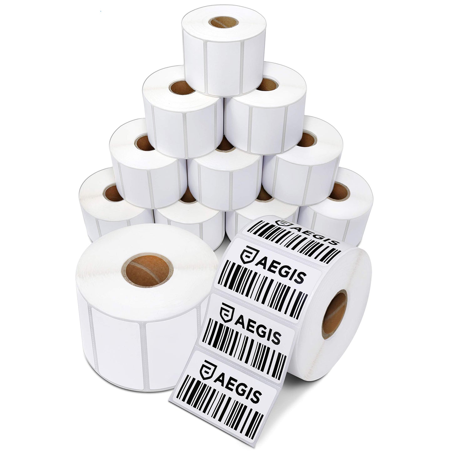 Aegis Adhesives - 2 1/4" X 1 1/4" Direct Thermal Labels (12 Rolls, 1000 Labels/Roll) for Barcodes, Address - Perforated, Compatible with Rollo, Zebra, and Other Desktop Label Printers