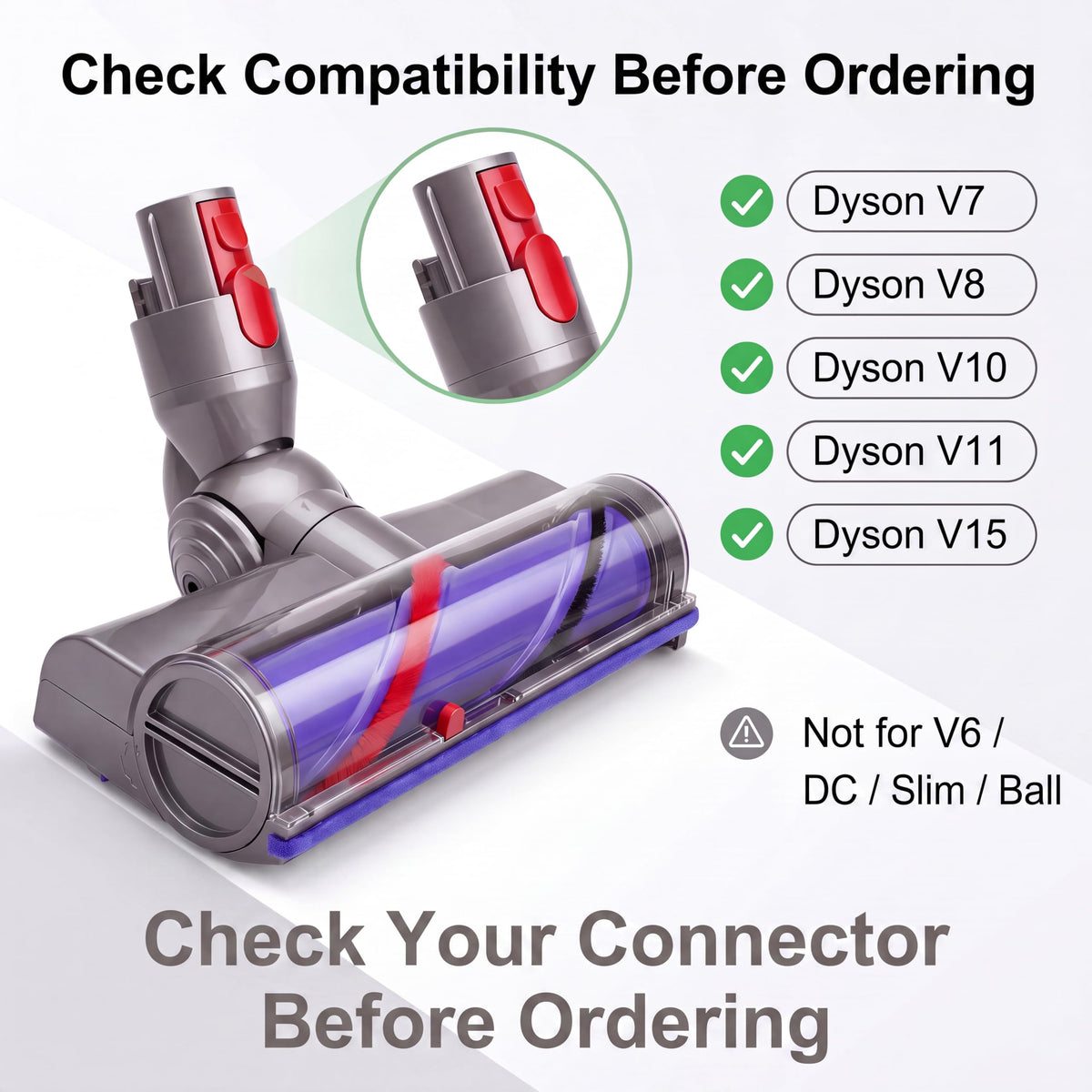 LHCOEEO LED Brush Head Replacement for Dyson V7 V8 V10 V11 V15 Vacuums