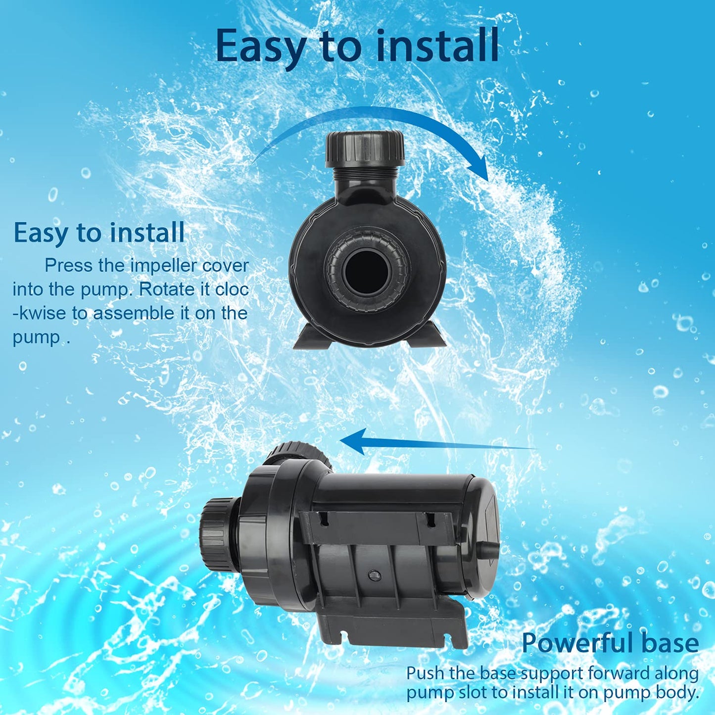 WaterRebirth (2000GPH-180W,UL listed)PS-High Flow Submersible Water Pump-Home / Inline Water Pump-Submersible Pump-Water Fountain Pump-Aquarium Pump,PC-2000