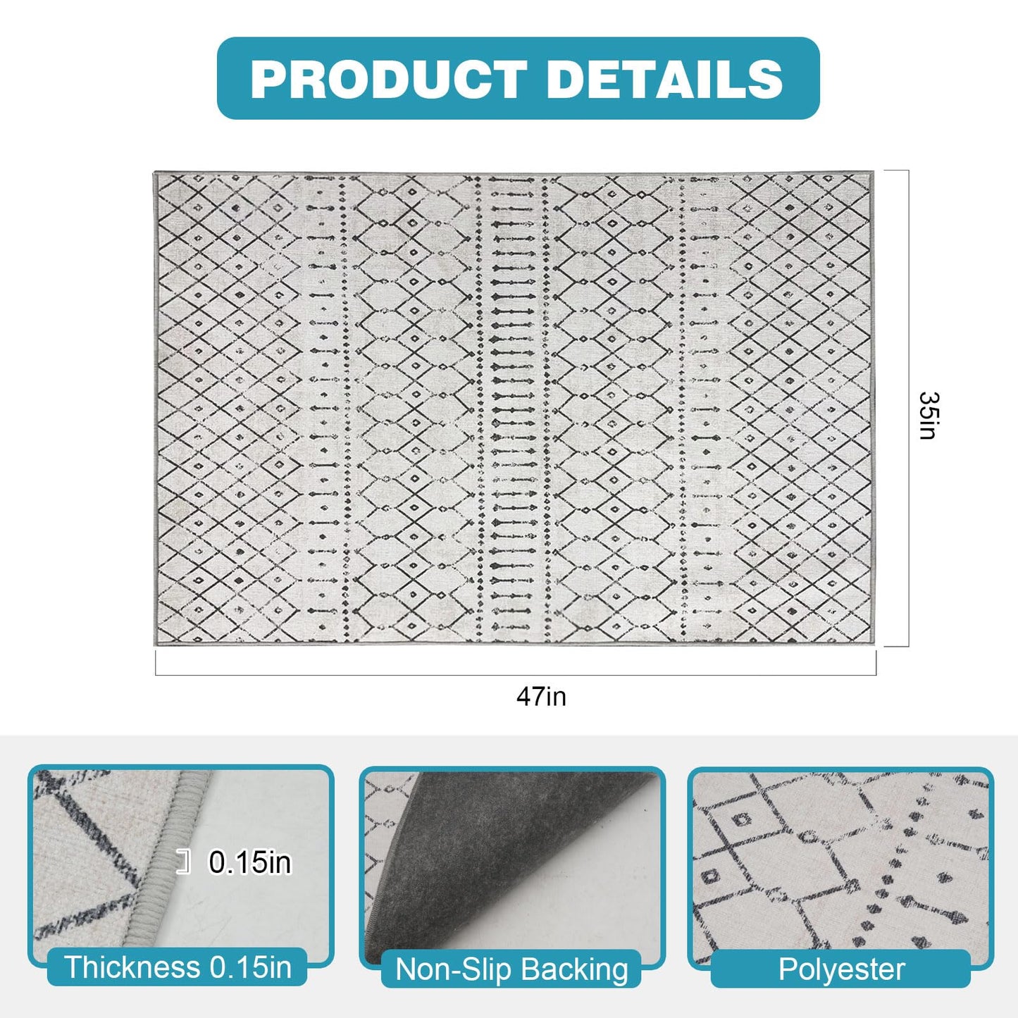 Office Chair Mat for Hardwood Floor, 35x47in Floor Mat for Offices Chair, Computer Chairs Mat for Floor Protection, Non-Slip Desk Chair Mats for Home Office, Mats for Under Desk Chairs, Easy to Clean