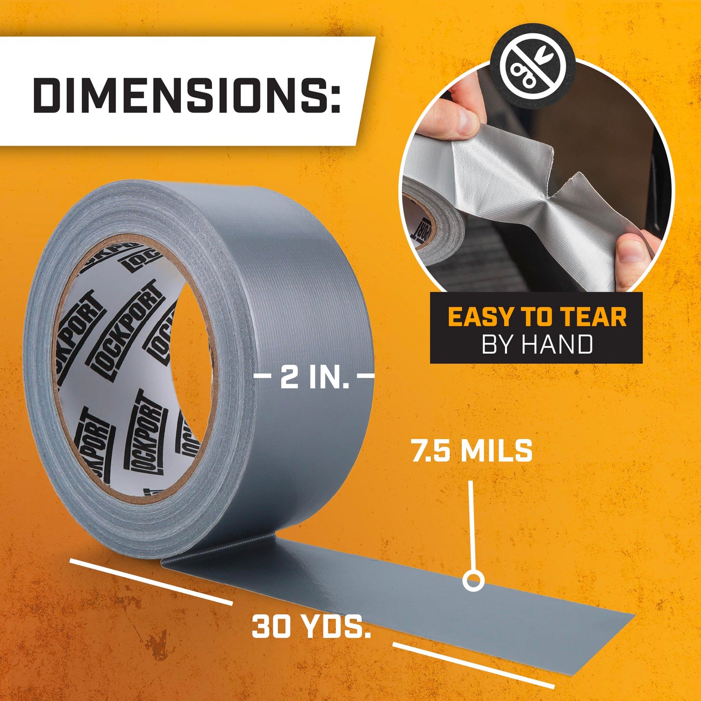 Duct Tape Heavy Duty - 5 Roll Multi Pack - Silver 90 Feet x 2 Inch - Strong, Flexible, No Residue, All-Weather and Tear by Hand - Bulk Value for Do-It-Yourself Repairs, Industrial, Professional Use