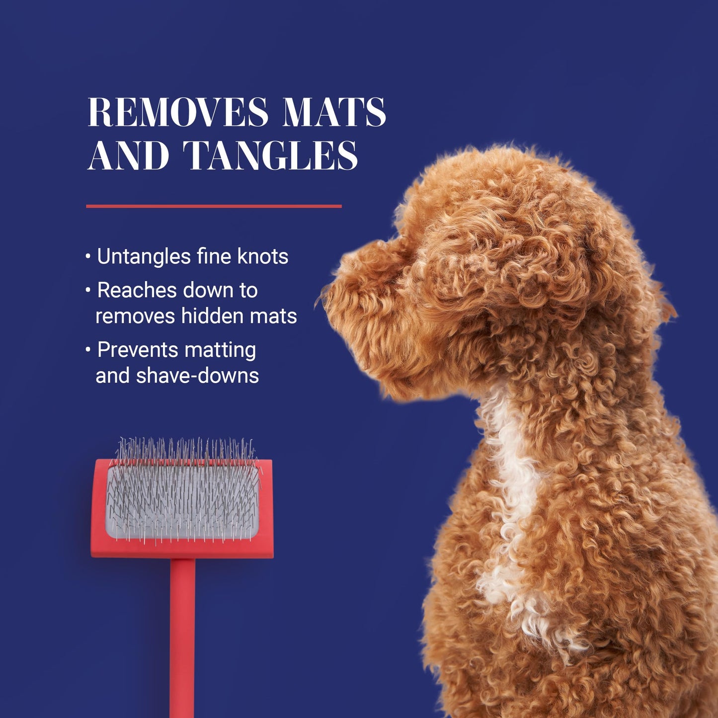 Chris Christensen Big G Slicker Brush for Dogs (Goldendoodles, Labradoodles, Poodles), Groom Like a Professional, Fluff Detangle Style, Saves Time Energy, Coral, Medium