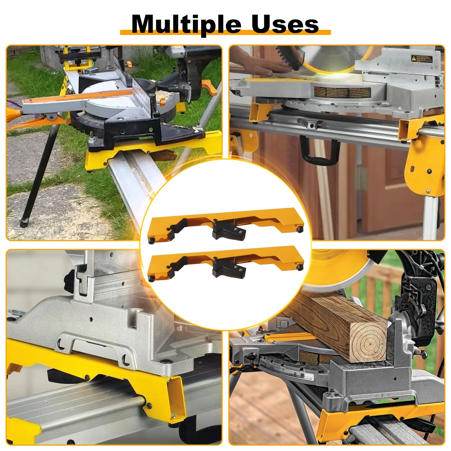 2 Pack Miter Saw Mounting Brackets, Large Heavy Duty Miter Saw Compatible with DWX723, DWX724, DWX725, DWX725B and DW723 Stands Yellow