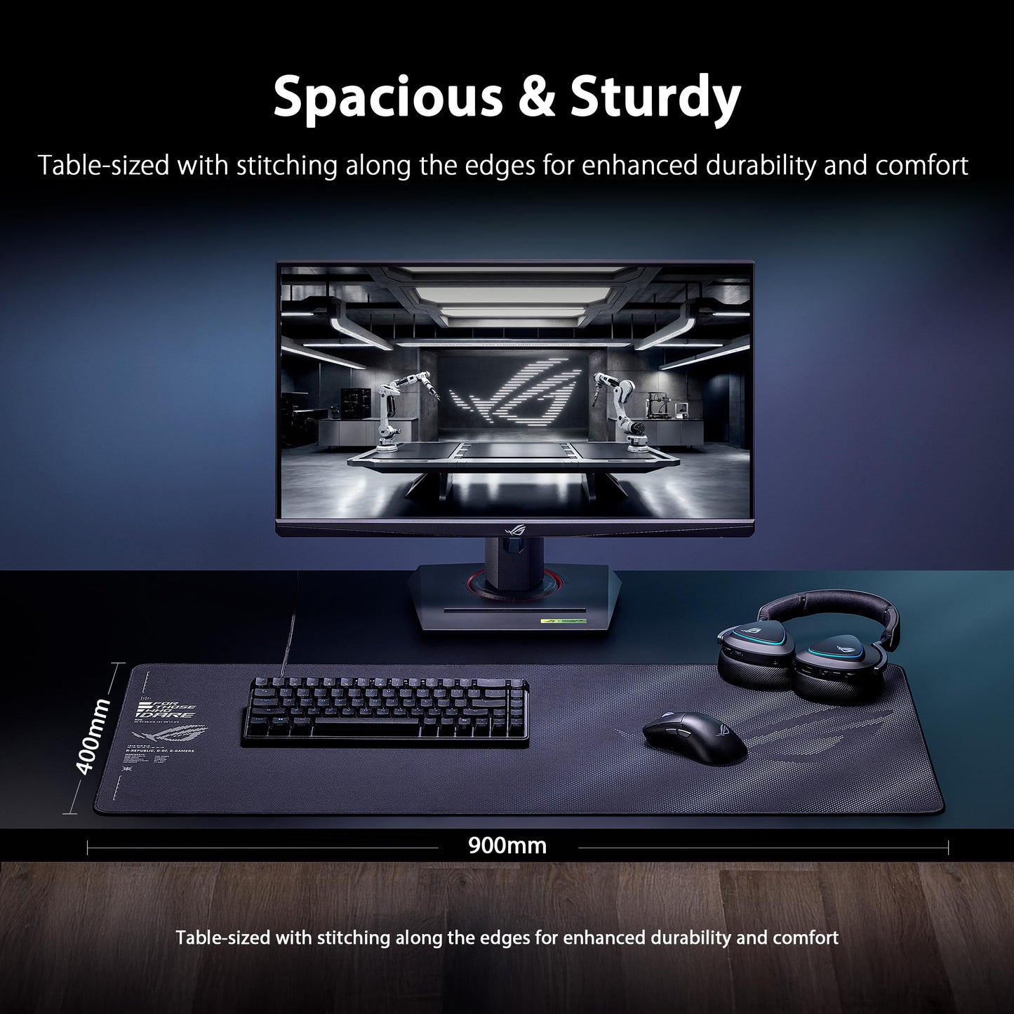 ASUS ROG Sheath II XXL Gaming Mouse Pad – 35.4” x 15.7” (XXL Size), Advanced Cooling Fabric, 1.5X Smoother Textile-Weave Surface, Flat-Stitched Durable Edges, Non-Slip Base