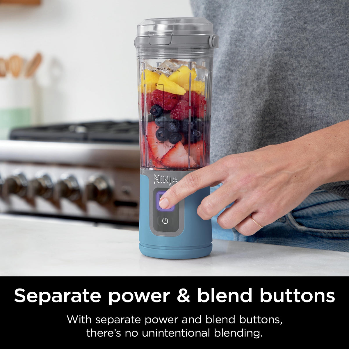 Ninja Blast Portable Blender, Cordless, 16oz. Vessel, Personal Blender for Shakes & Smoothies, BPA Free, Leakproof Lid & Sip Spout, USB-C Rechargeable, Dishwasher Safe Parts, Navy, BC100NVC