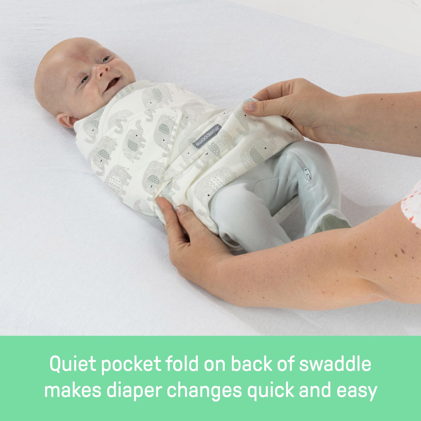 SwaddleMe by Ingenuity Monogram Collection Original Swaddle, 3-Pack, For Ages 0-3 Months - Born Free