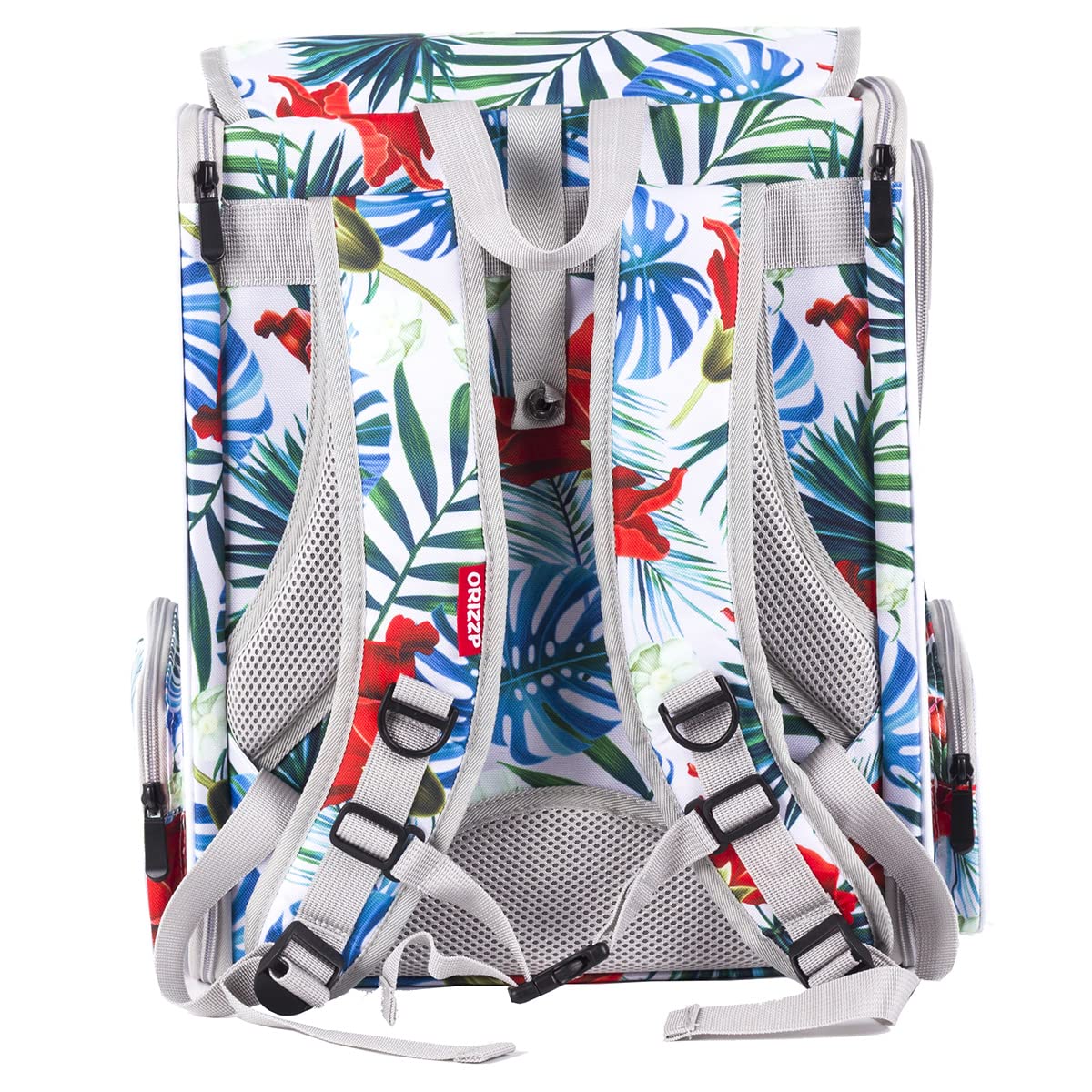 ORIZZP Bird Backpack Carrier with Stand Perch, Travel Backpack for Hiking, Airline Approved Printed Floral Bird Backpack
